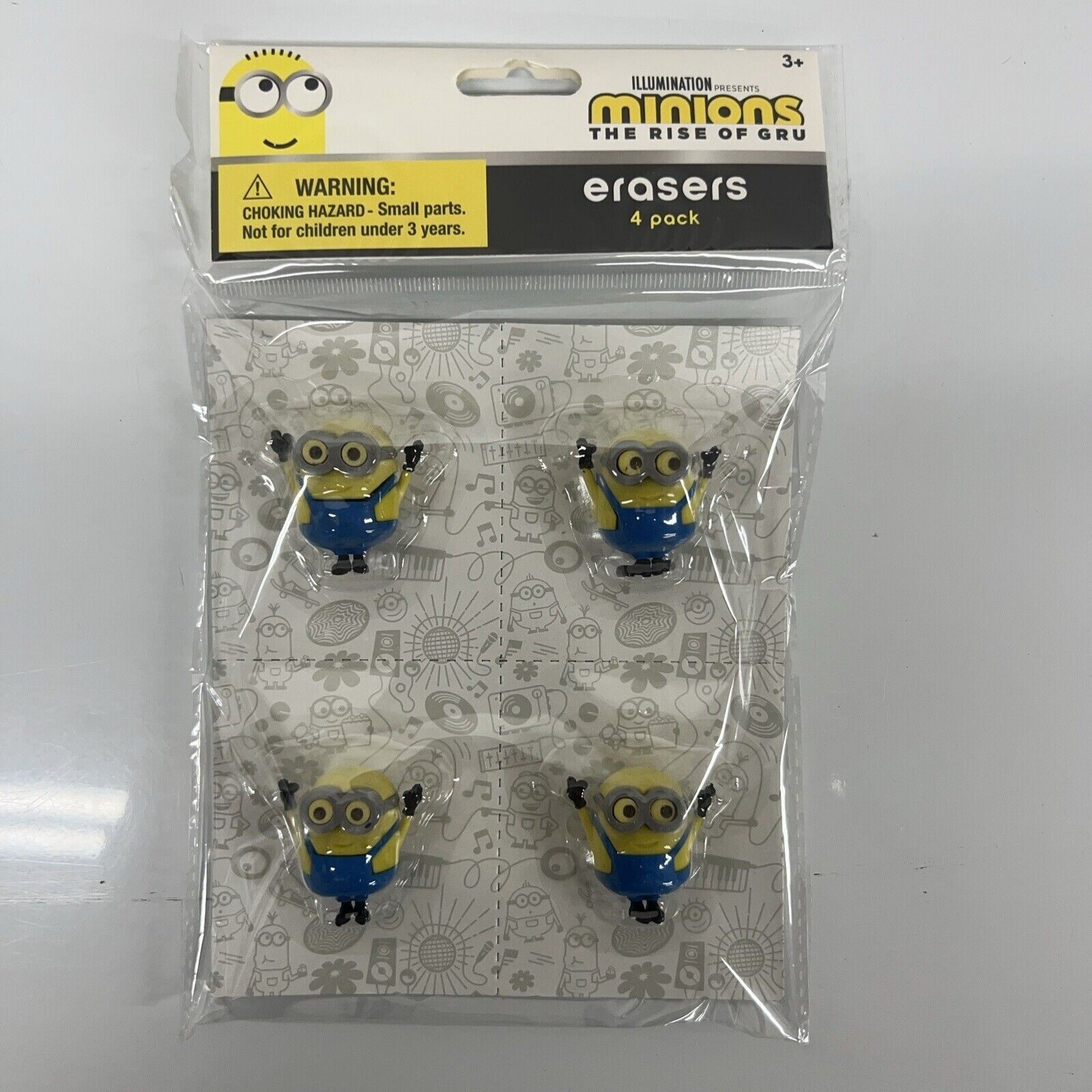 Minions The Rise of Gru Figural Erasers 4 Pack Of Erasers 2 Pack