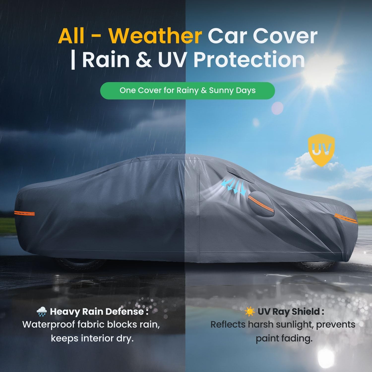 Waterproof Ford Escape(2000-2026) Car Cover with Breathable Vents, [2025 Upgrade