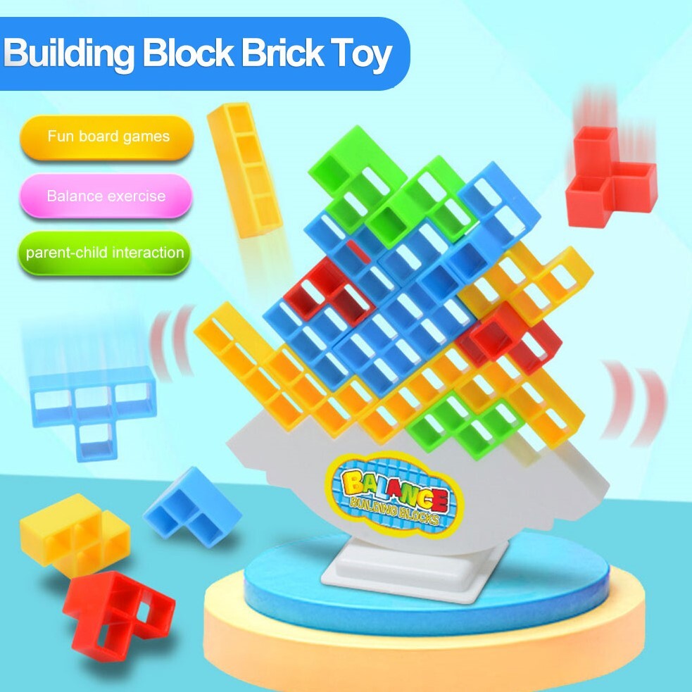 Tetra Tower Balance Puzzle Board Game Building Block Toys For Kids & Adults