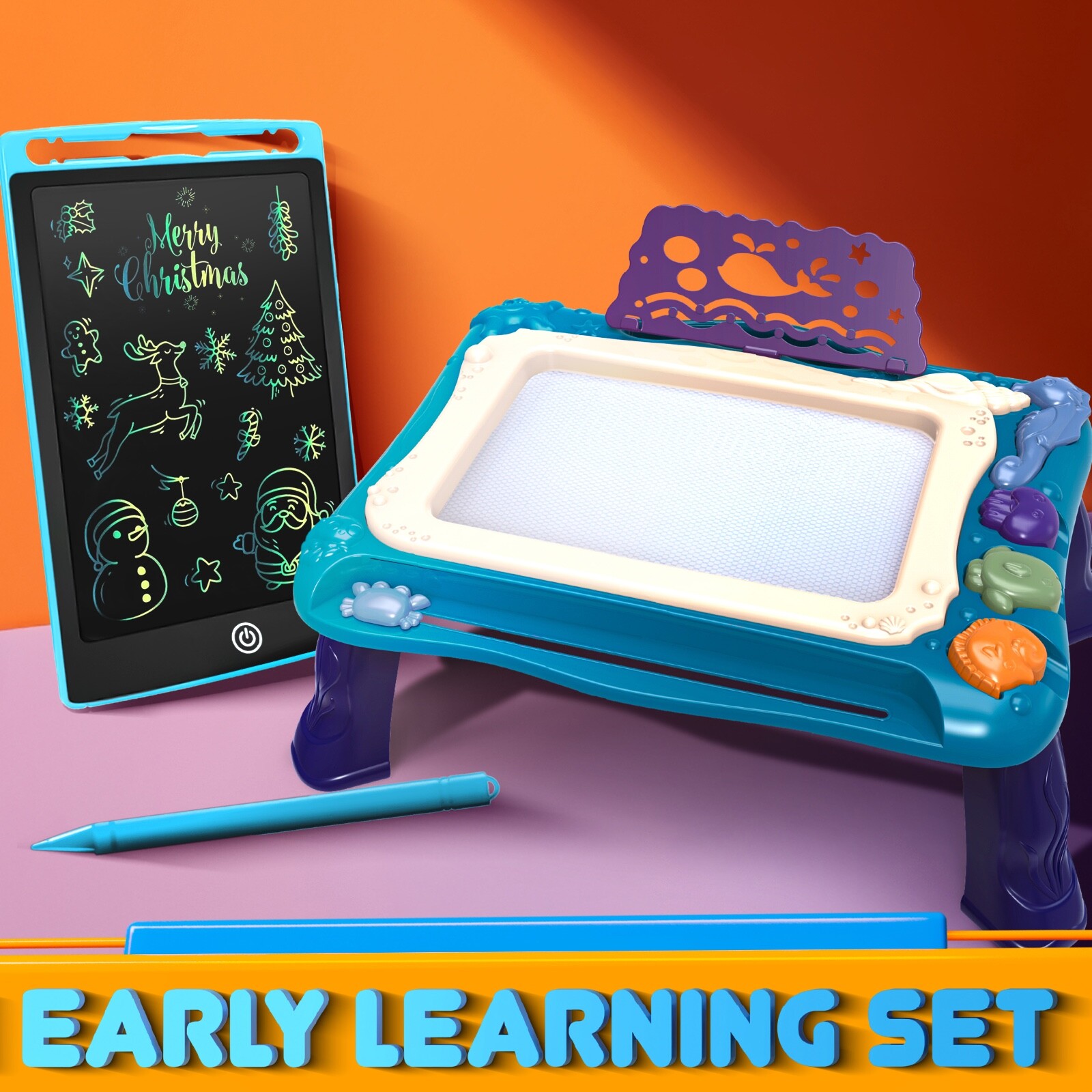JoyX 2-Pack Magnetic Drawing Board & LCD Tablet for Kids – Joy-Doodle & Portable