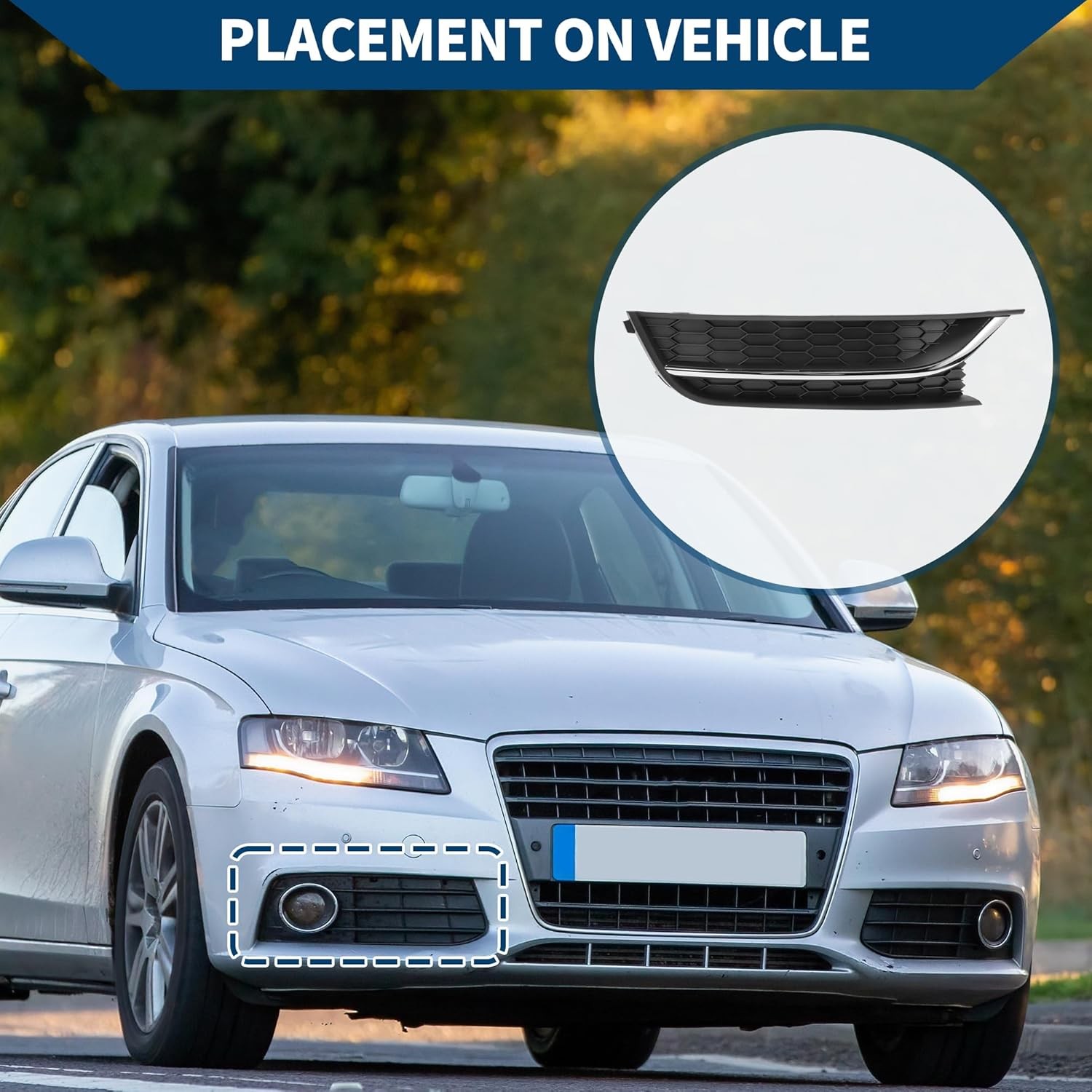 No.561853666C Fog Light Grill for Volkswagen Passat 2012-2015 Front Right