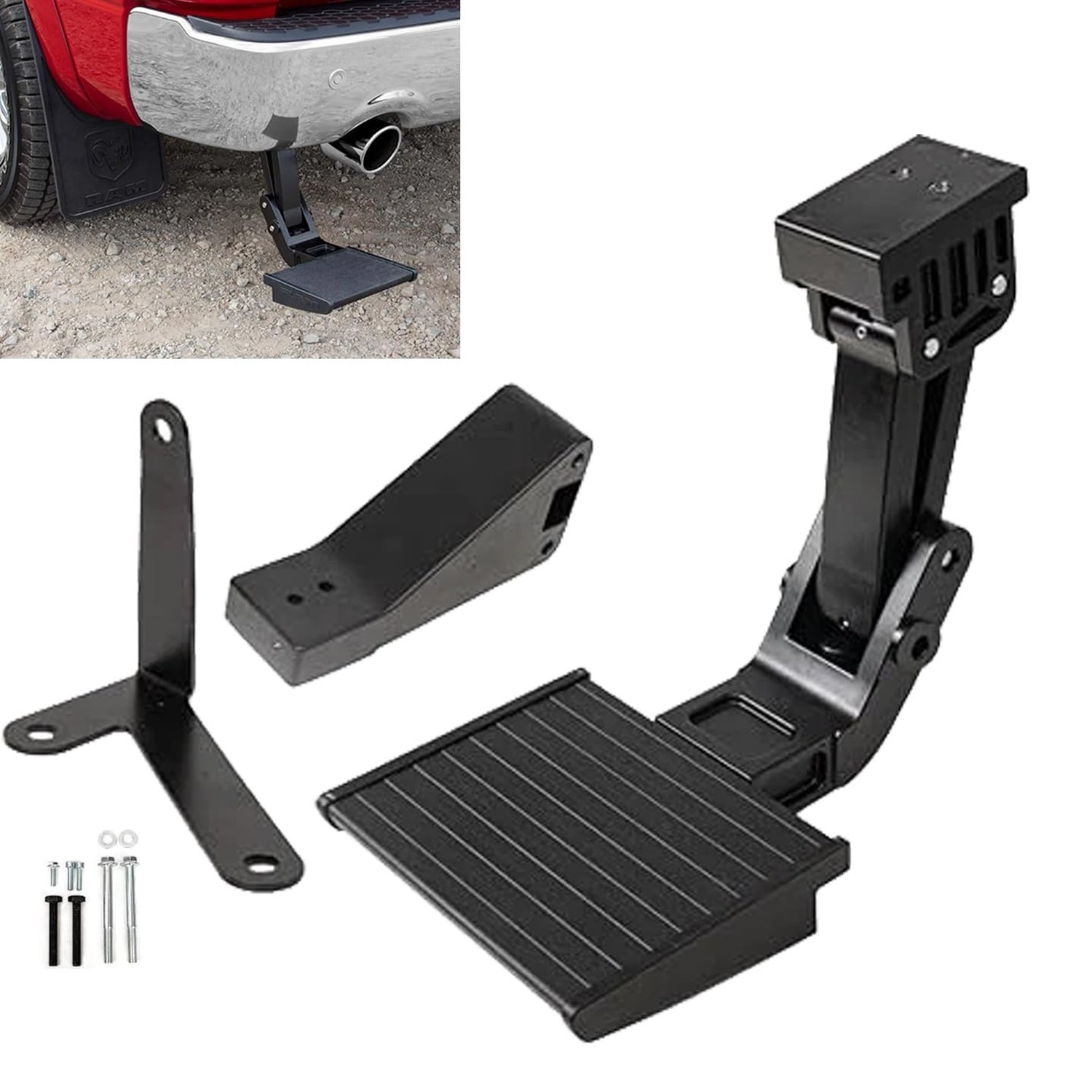 82214245AD Rear Bed Step Retractable Bumper Step for Truck with Dual Exhaust …