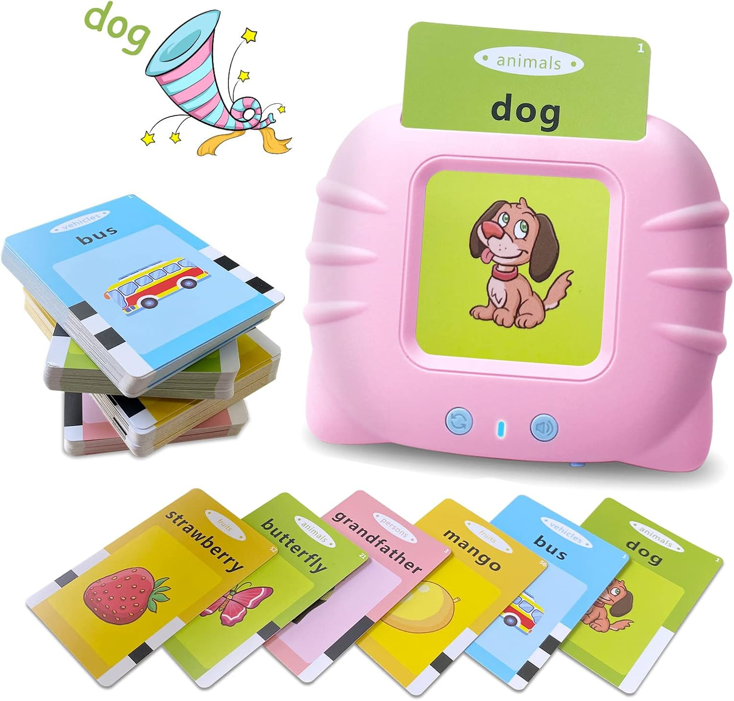 Toddler Talking Flash Cards for 1 2 3 4 5 Year Old Boys and Girls – Language Sen