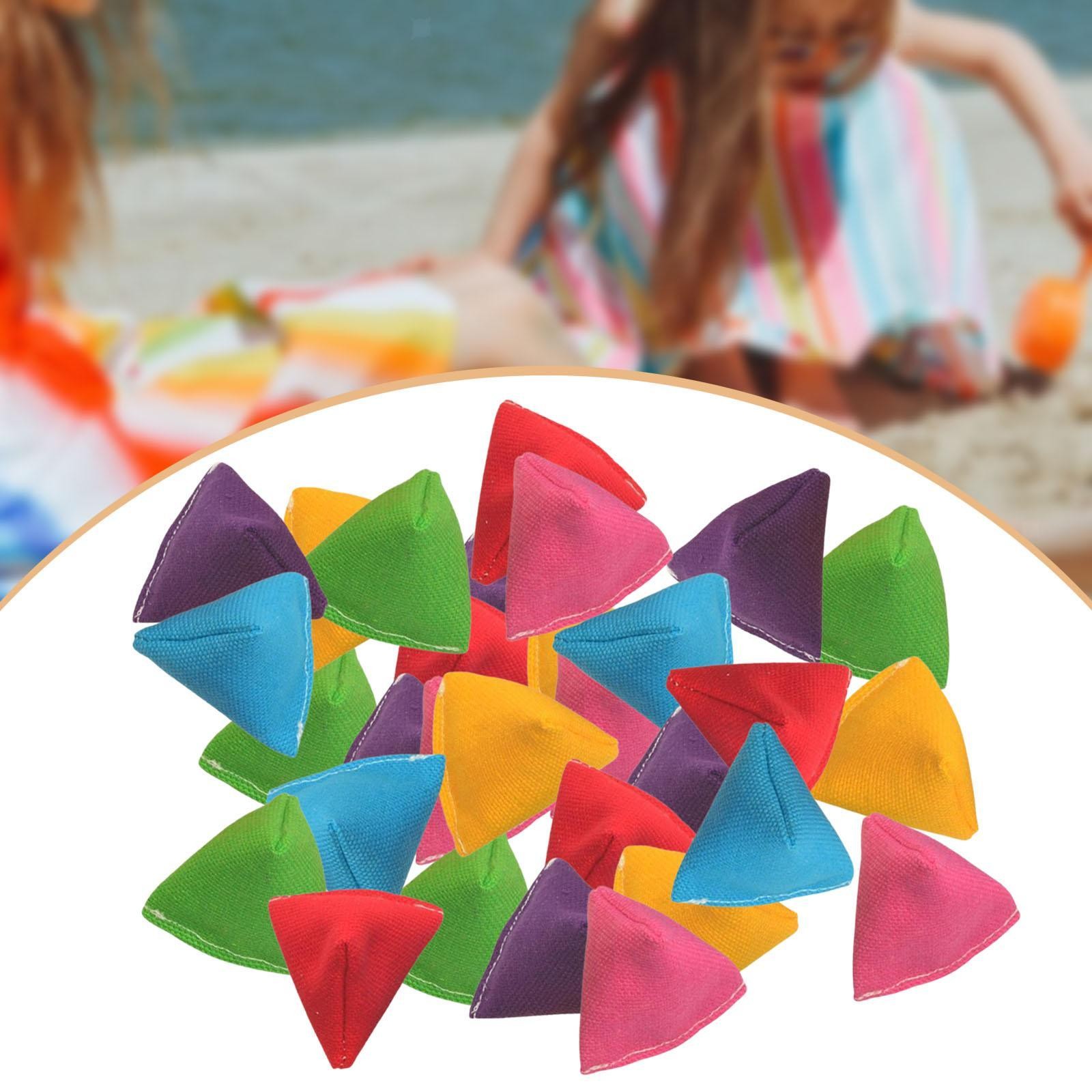 30 Pieces Triangular Beanbag Tossing Bag 4cm Picking Kids Throwing Bean Bags for