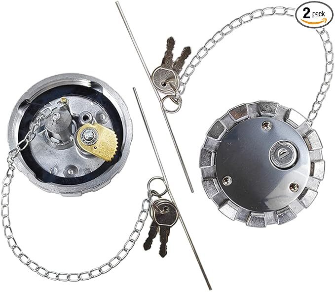 Locking Diesel Fuel Gas Cap With 2 Keys | 3.5″ Female Thread Fitting 5.5 TPI