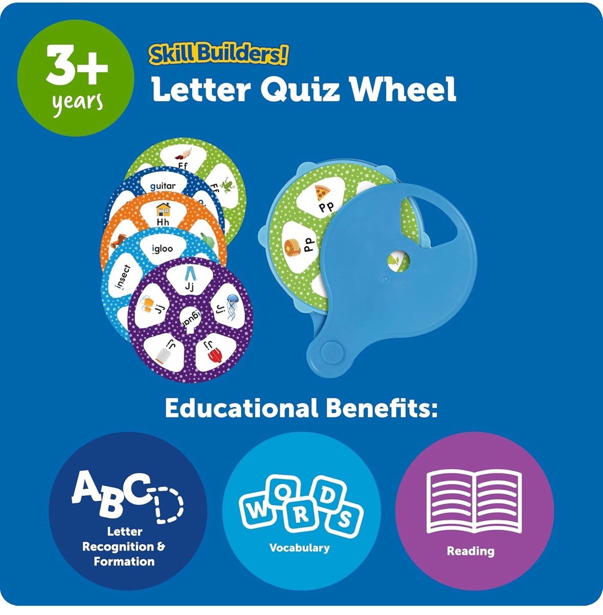 Learning Resources Skill Builders! Letter Quiz Wheel, Alphabet Flash Cards
