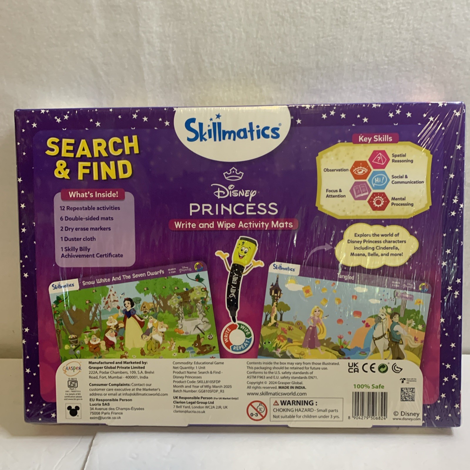 Search & Find Disney Princess Educational Game by Skillmatics Wipe Activity Mats