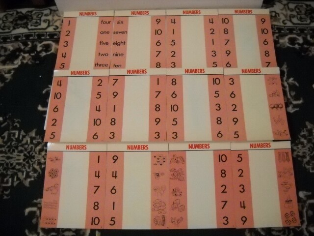 Vintage Wipe-Off Cards Numbers 1-10 Set Of 12 Plastic Coated Trend 1972 Rare!