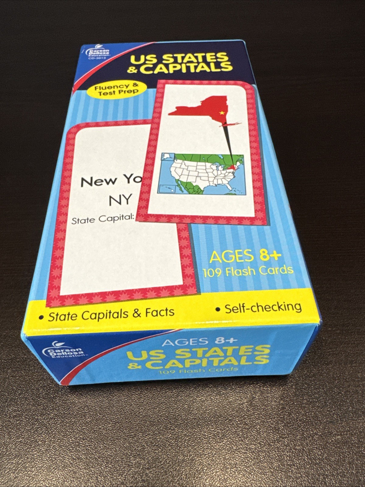 Carson Dellosa States and Capitals Flash Cards for Kids Ages 8+, Geography Flash