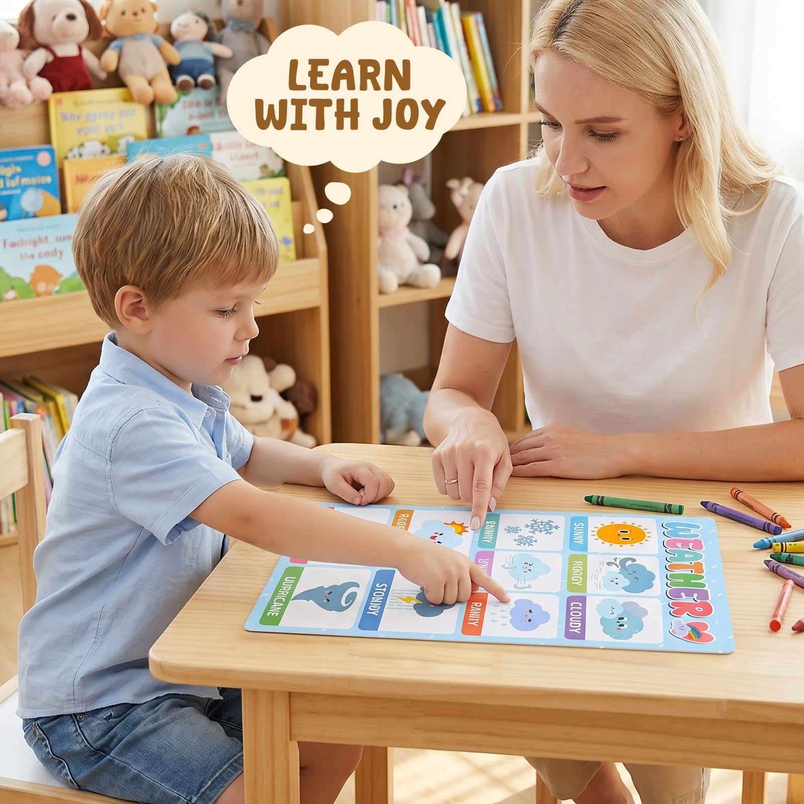 Gorsbark 18 Educational Posters for Toddlers 1-3, Laminated Learning Posters wit