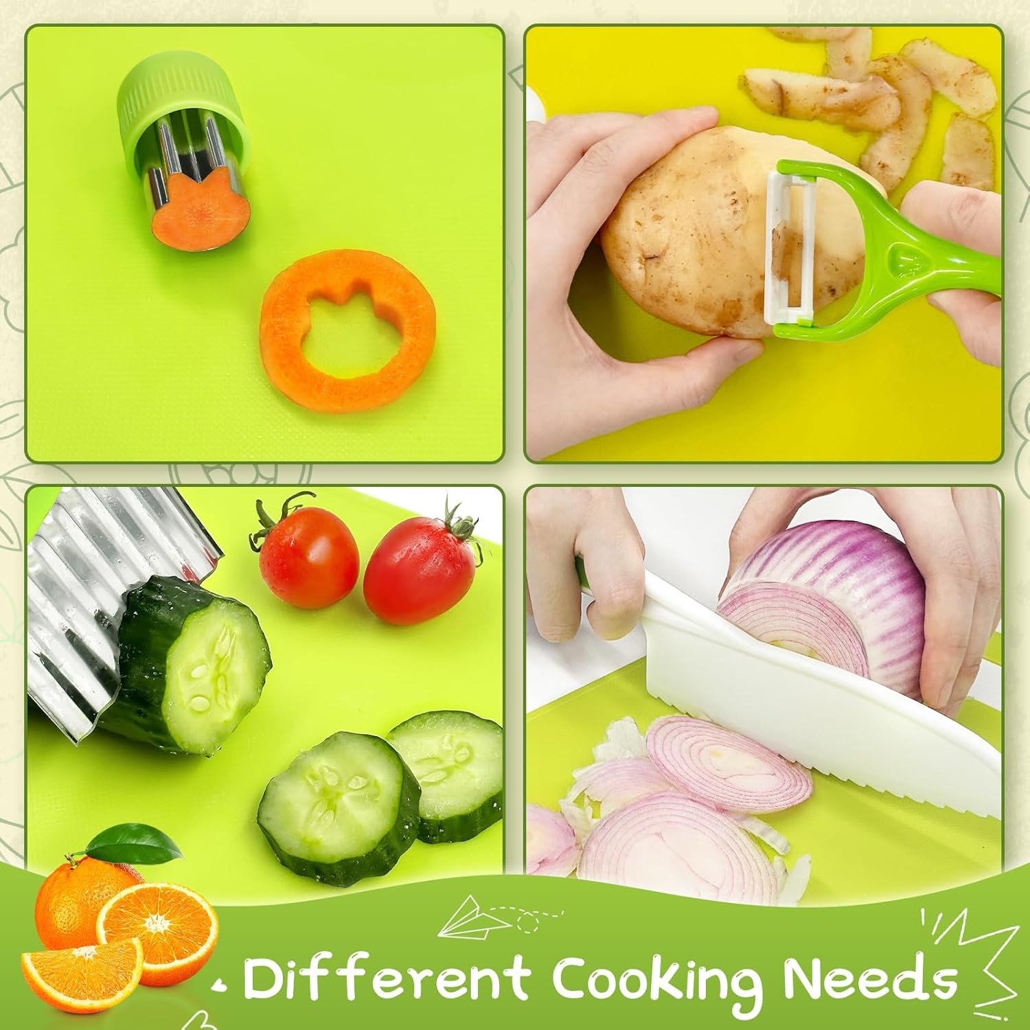 28PC Toddler Kitchen Tools Set – Kid Safe Knives Kit for Real Cooking for Age 2+