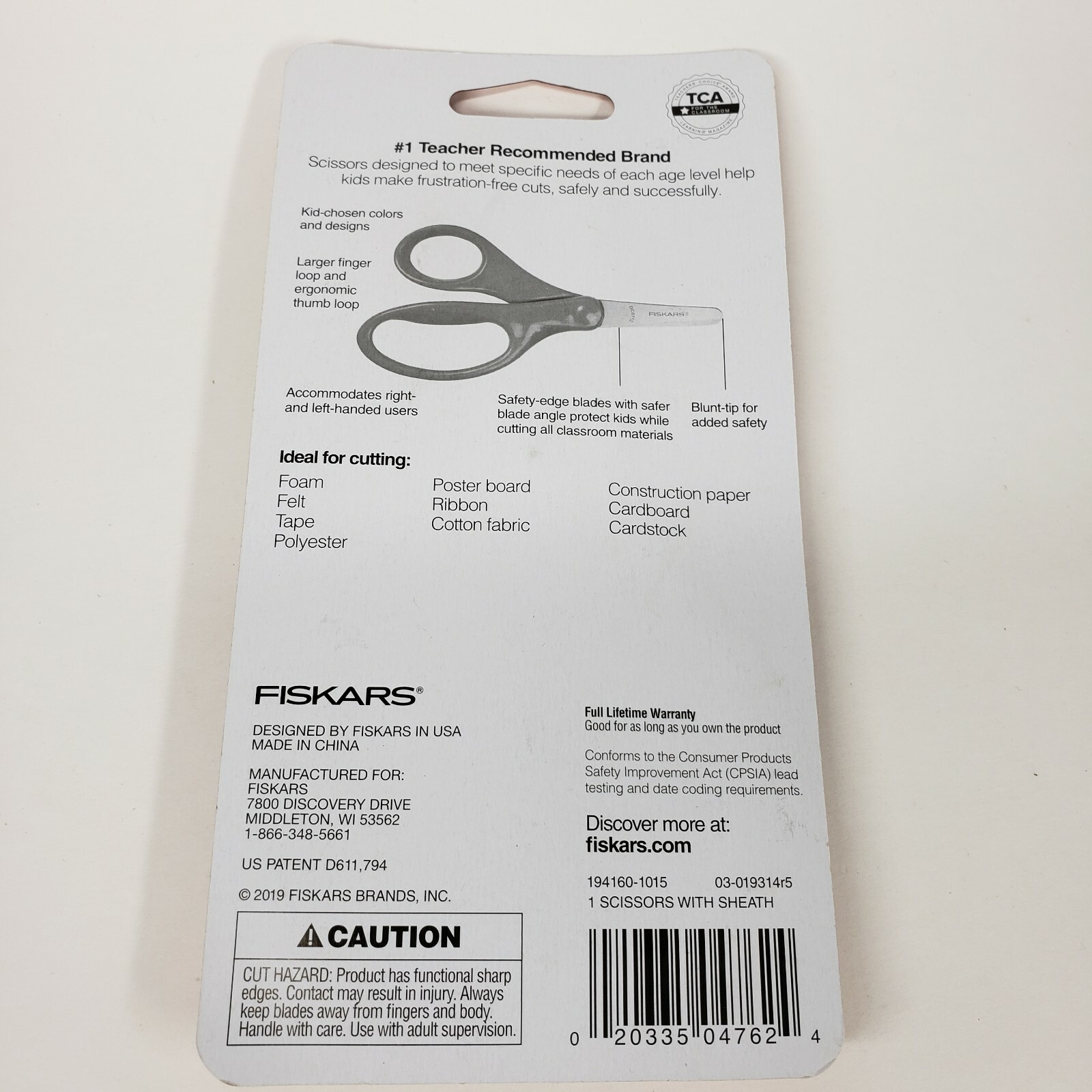 Scissors +4 Ages Fiskars Safety Blunt-tip Edge Blade Scissors with Sheath