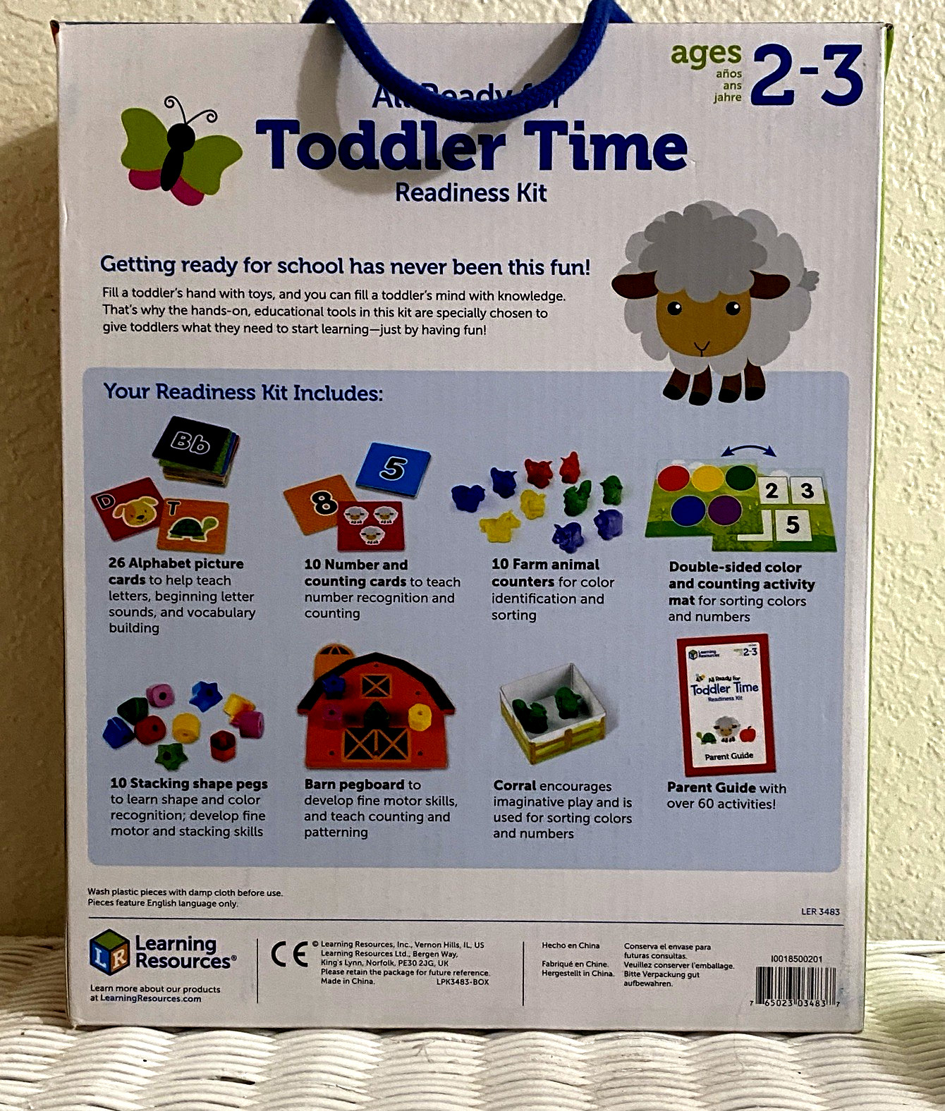 LEARNING RESOURCES All Ready For School Toddler Time Readiness Kit 60 Pieces