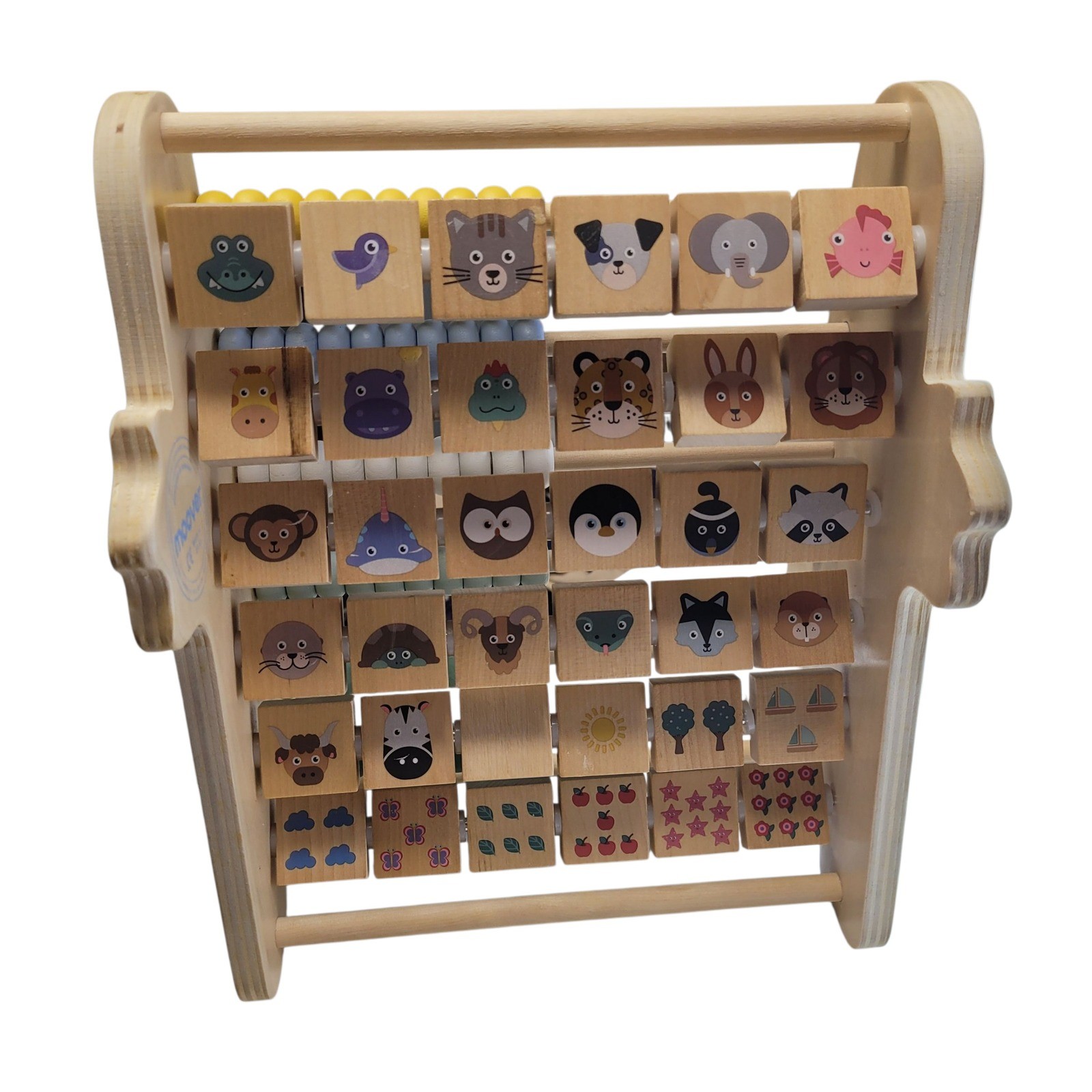 Moover Wooden Abacus Alphabet ABC Letters Numbers Animals Educational Toy