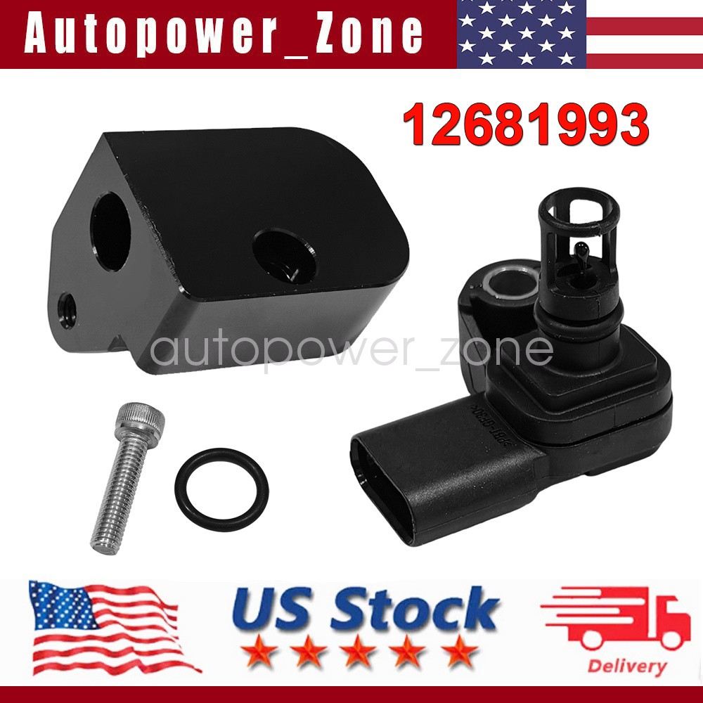 Intake Air Pressure Temperature Sensor+Black Spacer Kit for Chevrolet GMC Buick