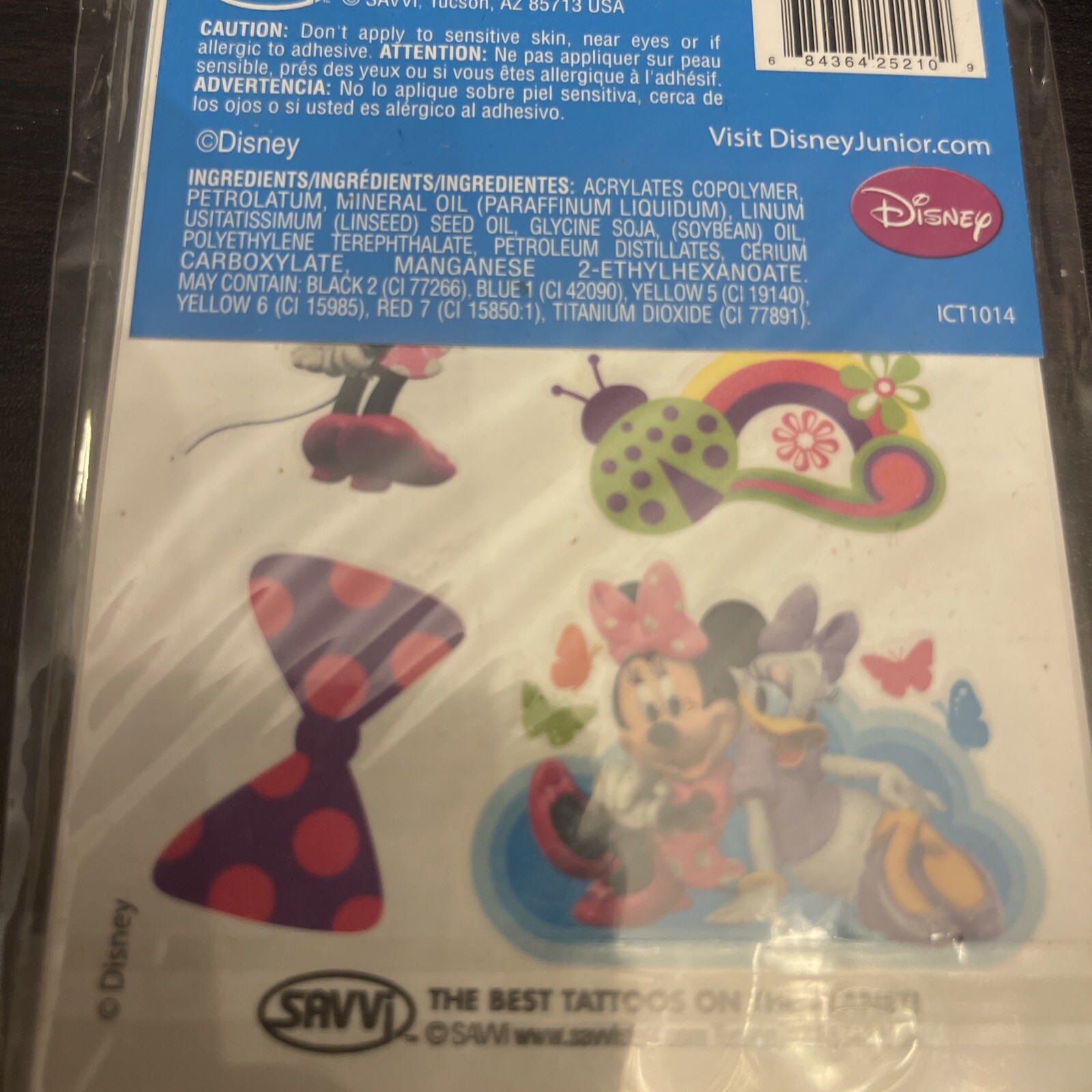 Disney Minnie Mouse Bowtique 25 Temporary Tattoos New