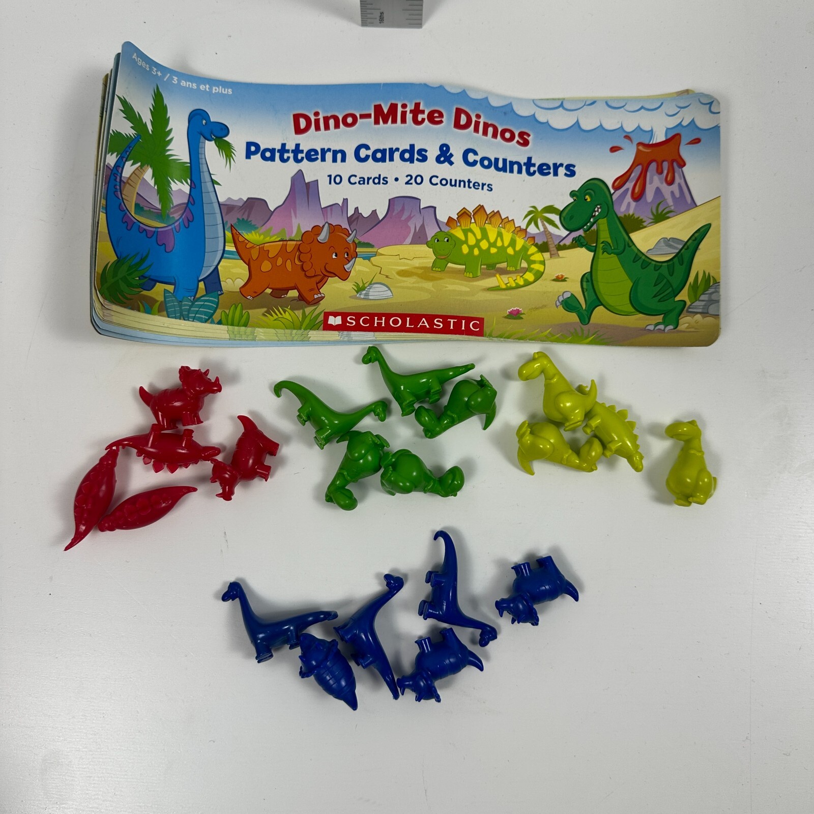 Scholastic Dino-Mite Dinos Pattern Cards & Counters Educational Learning Toys