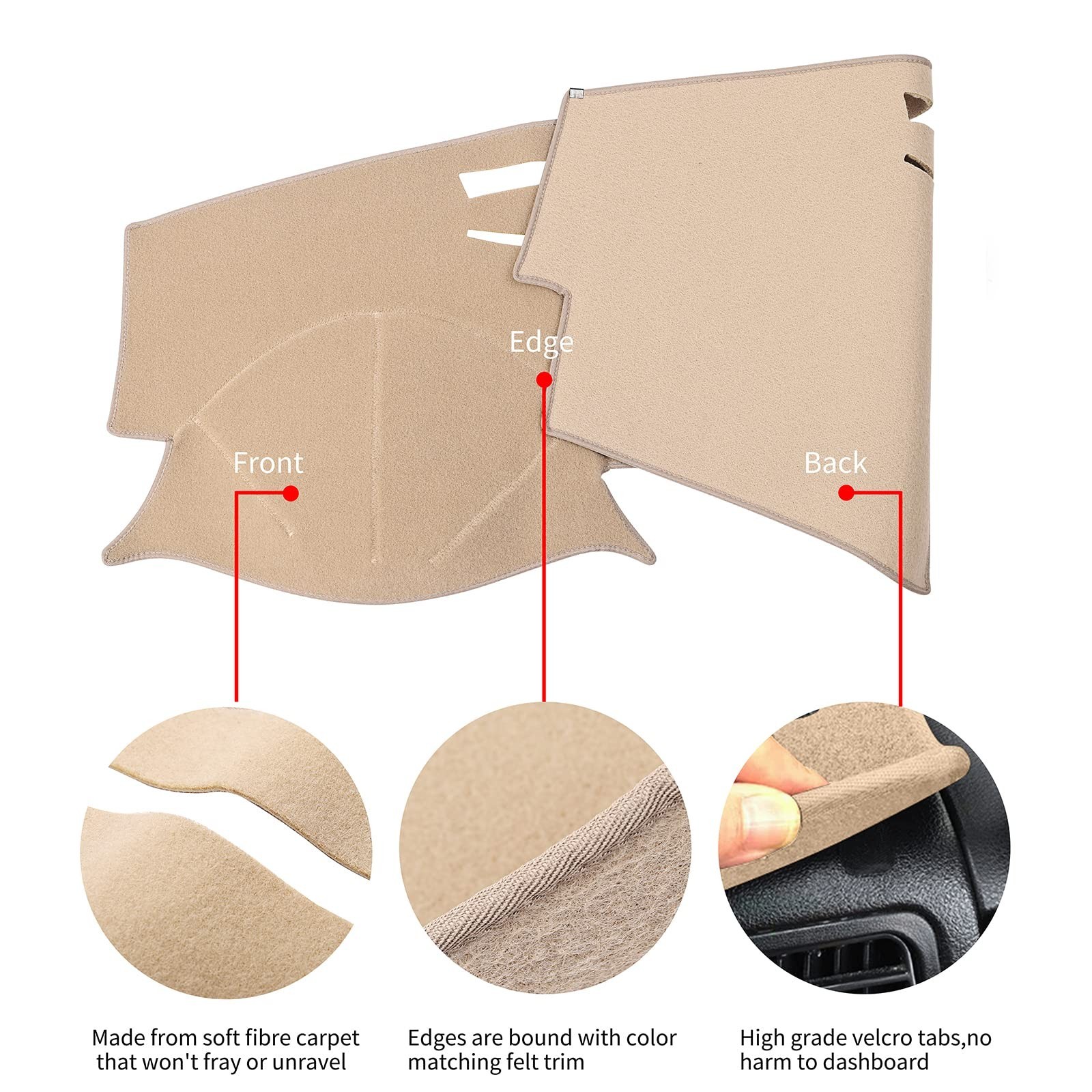 Car Carpet Dashboard Cover,Dash Cover Mat Fit for Toyota Camry 2007 2008 2009…