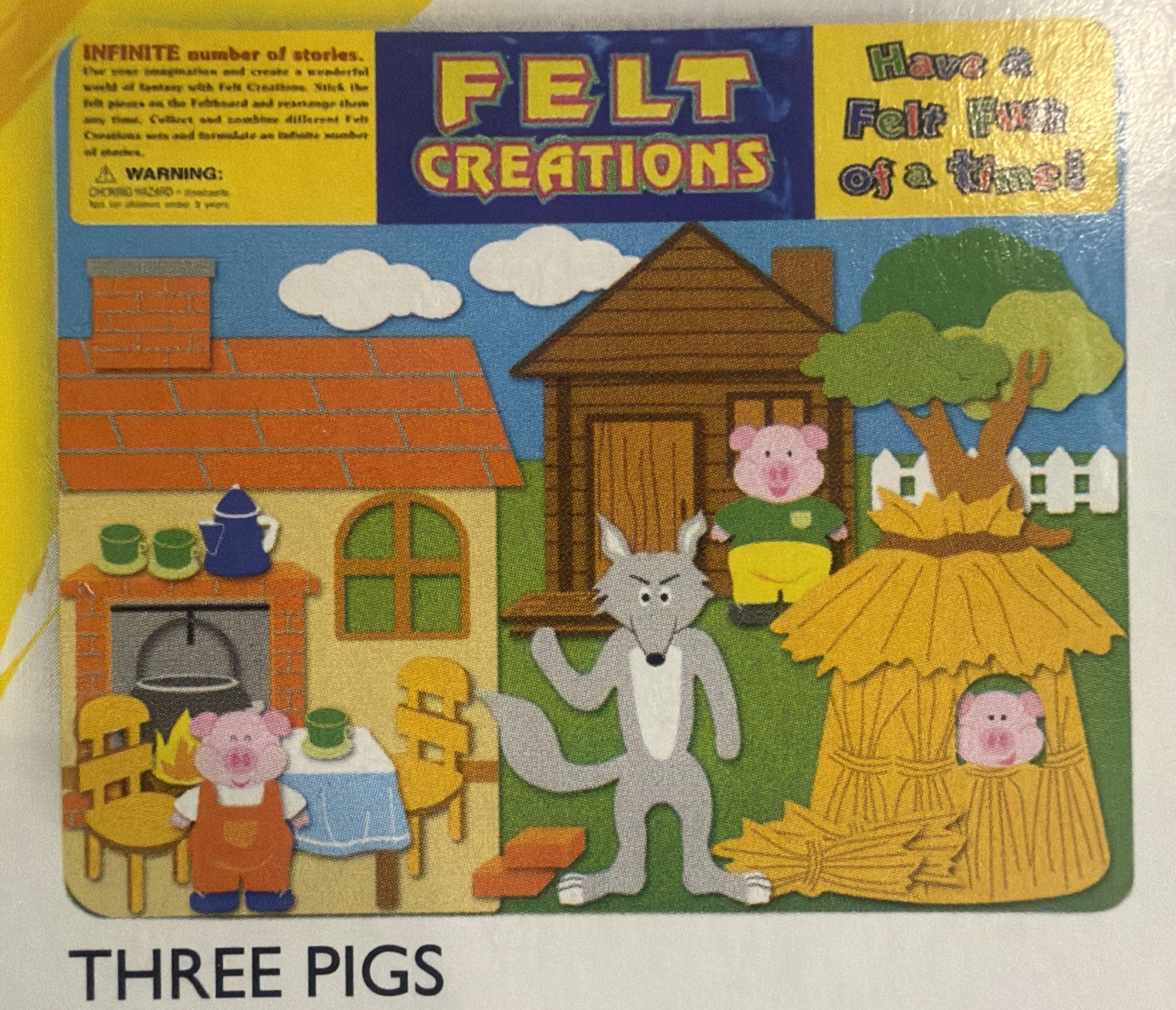 Felt Creations Hurricane Toys THREE PIGS Storyboard 43 Pieces