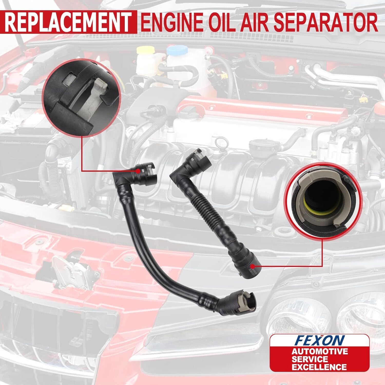 RH Engine Oil Air Separator Compatible with 2018-2021 Ford Mustang GT Oil Air
