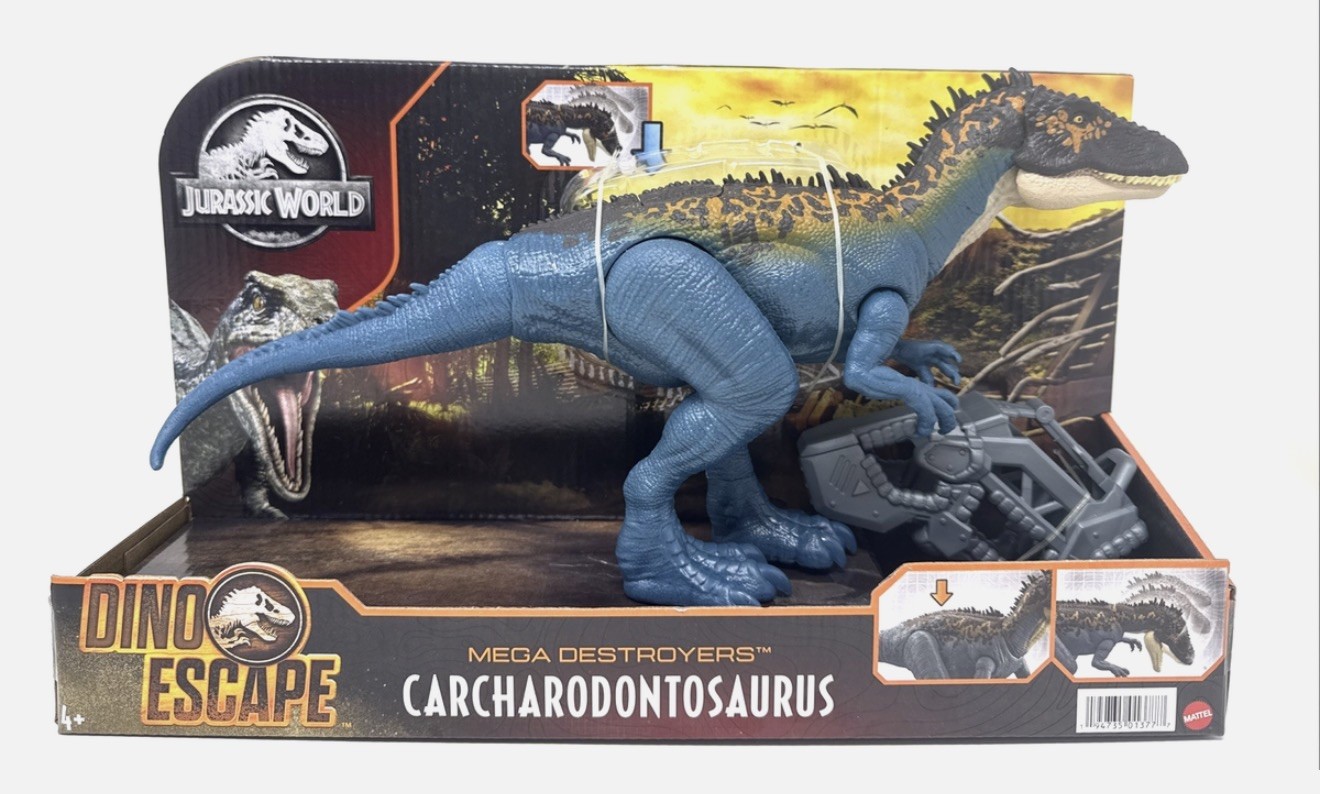 Jurassic World Mega Destroyers Carcharodontosaurus 2 Pack Figures NEW 1 FT Long
