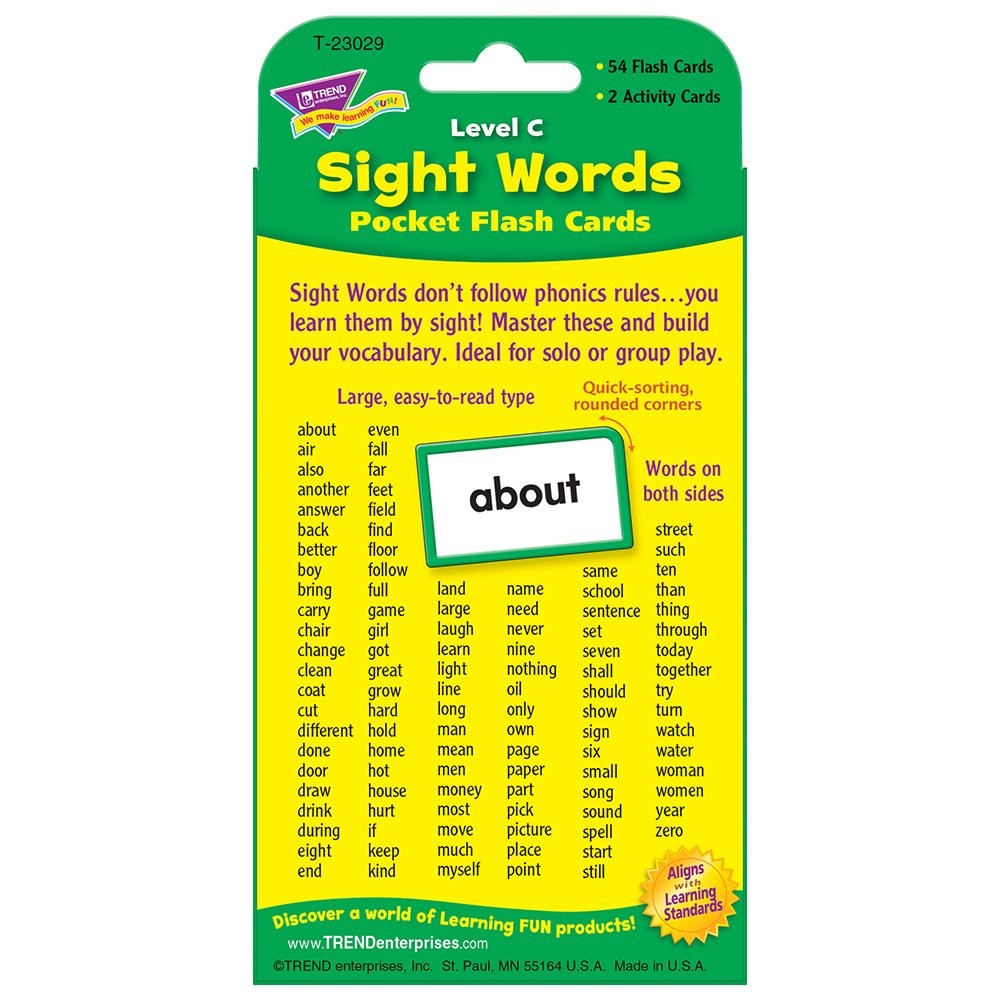 Trend Enterprises Trend English Vocabulary Flash Cards: Visual Learning, Level C