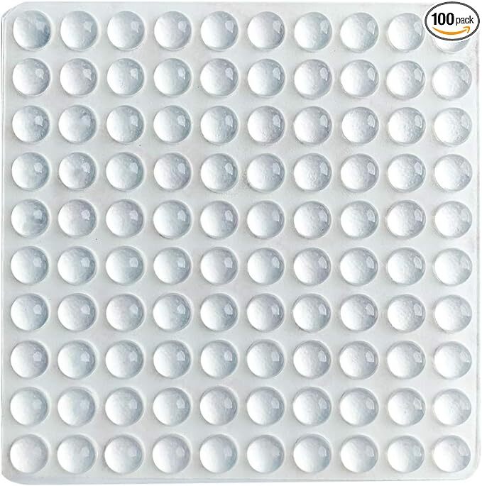 Pack of 100 Adhesive Bumper Pads for Drawers, Cutting Boards, Glass Tops, Small