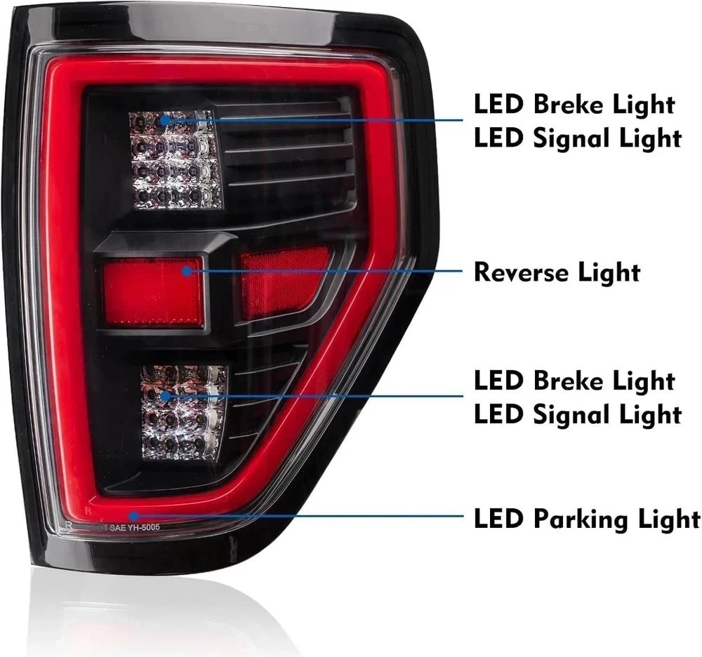 PZ 2009-2014 F 150 LED Tail Lights Assembly with Signal/Runnning Light Clear …