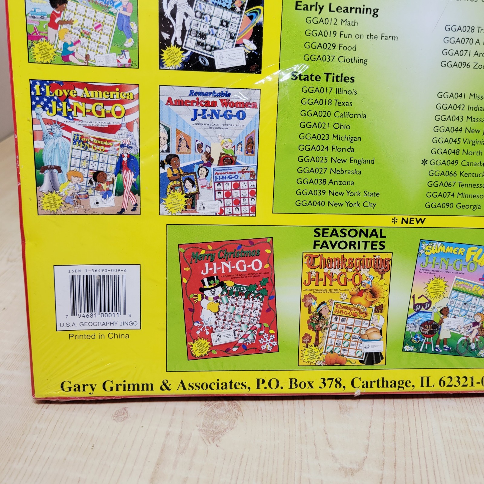USA Geography Jingo Bingo Game NEW SEALED Minor Damage to Packaging
