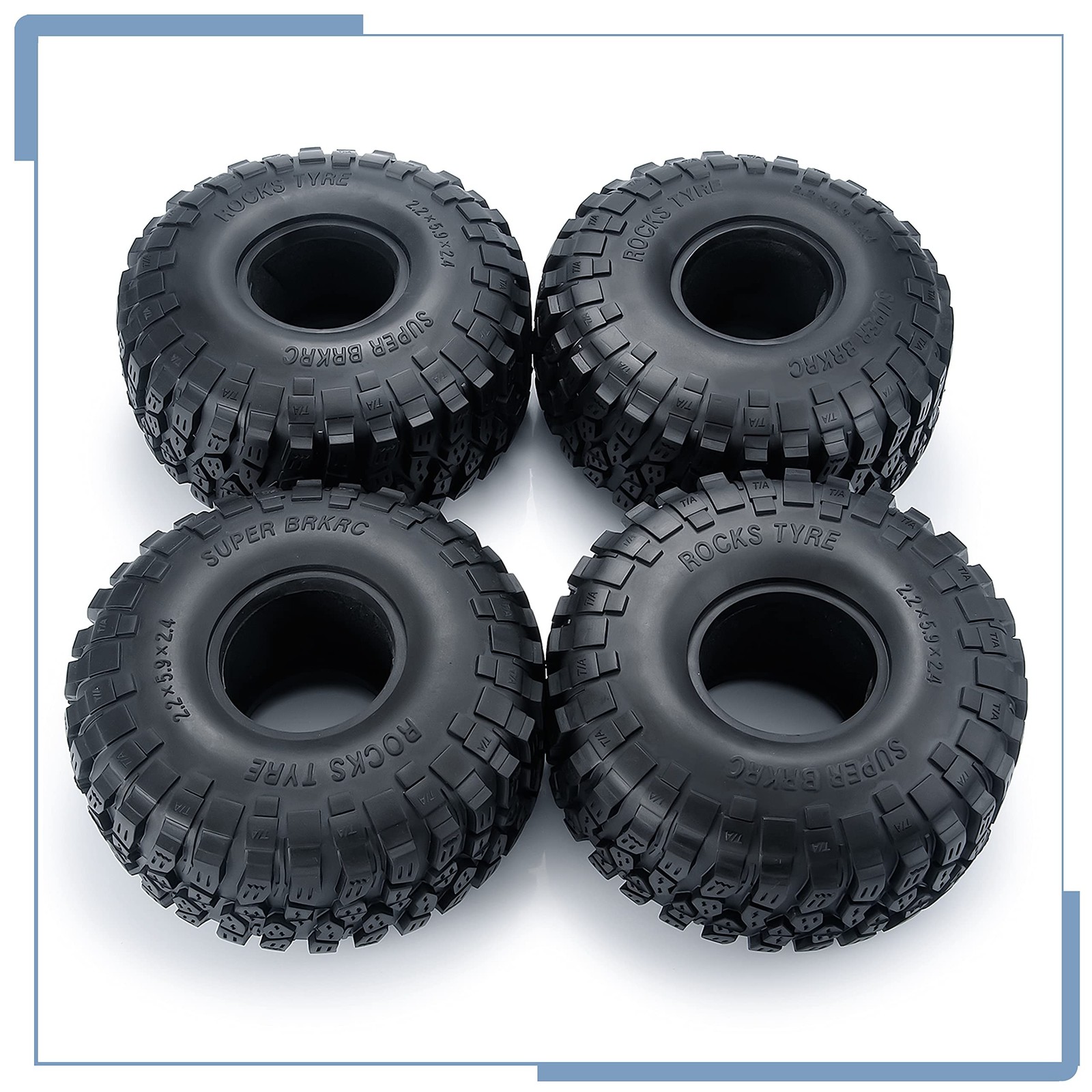 RC Rubber 2.2 Crawler Tires 150MM 4PCS for 1/10 Scale SCX10 D90 Wraith 90048 …