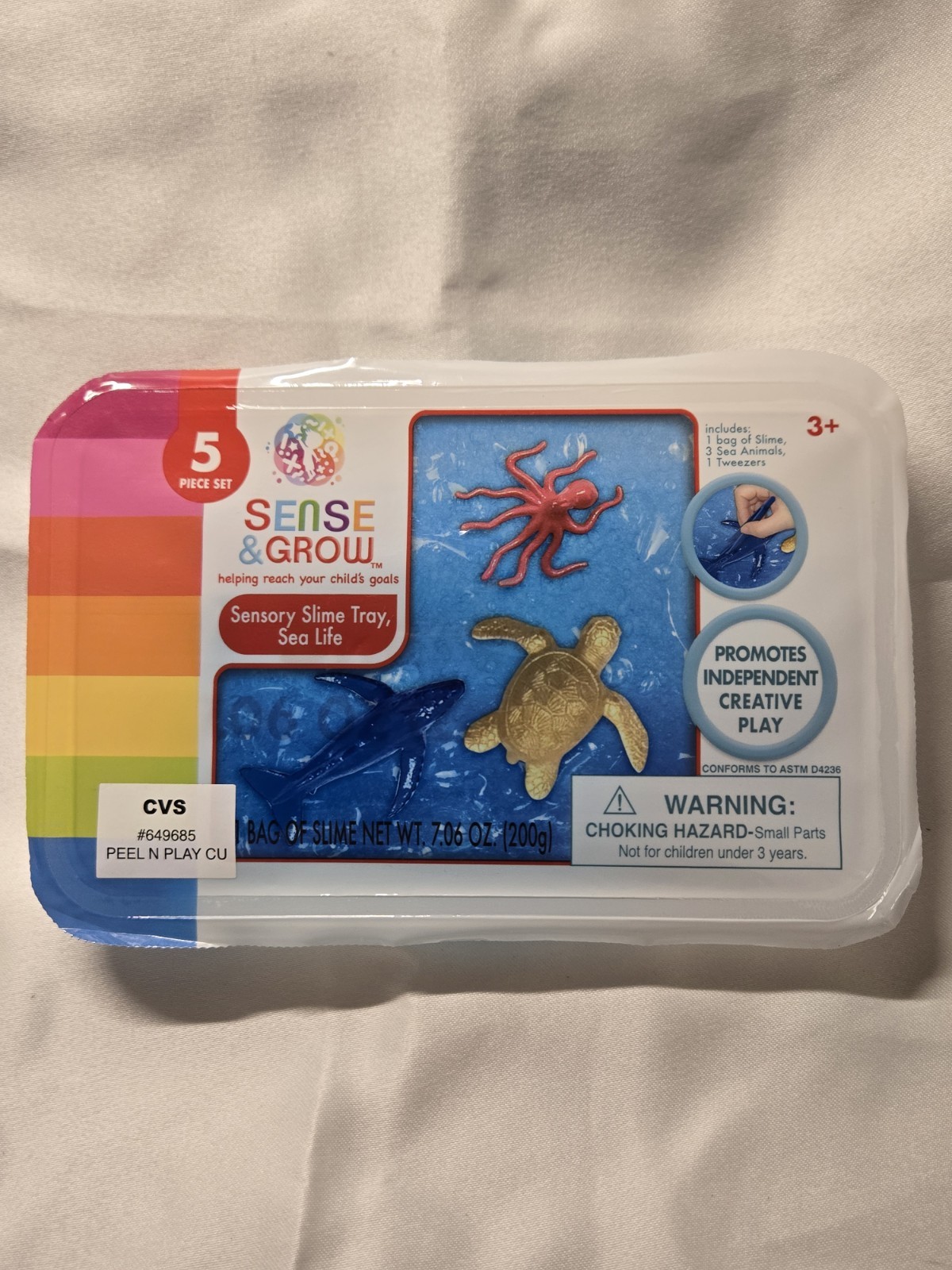 Sense & Grow Sensory Slime Tray, Sea Life 5 Pc Set