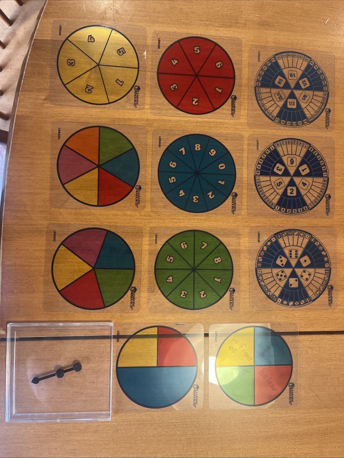 NEW Learning Resources Desk 11 Templates & Holder Overhead Probability Spinners