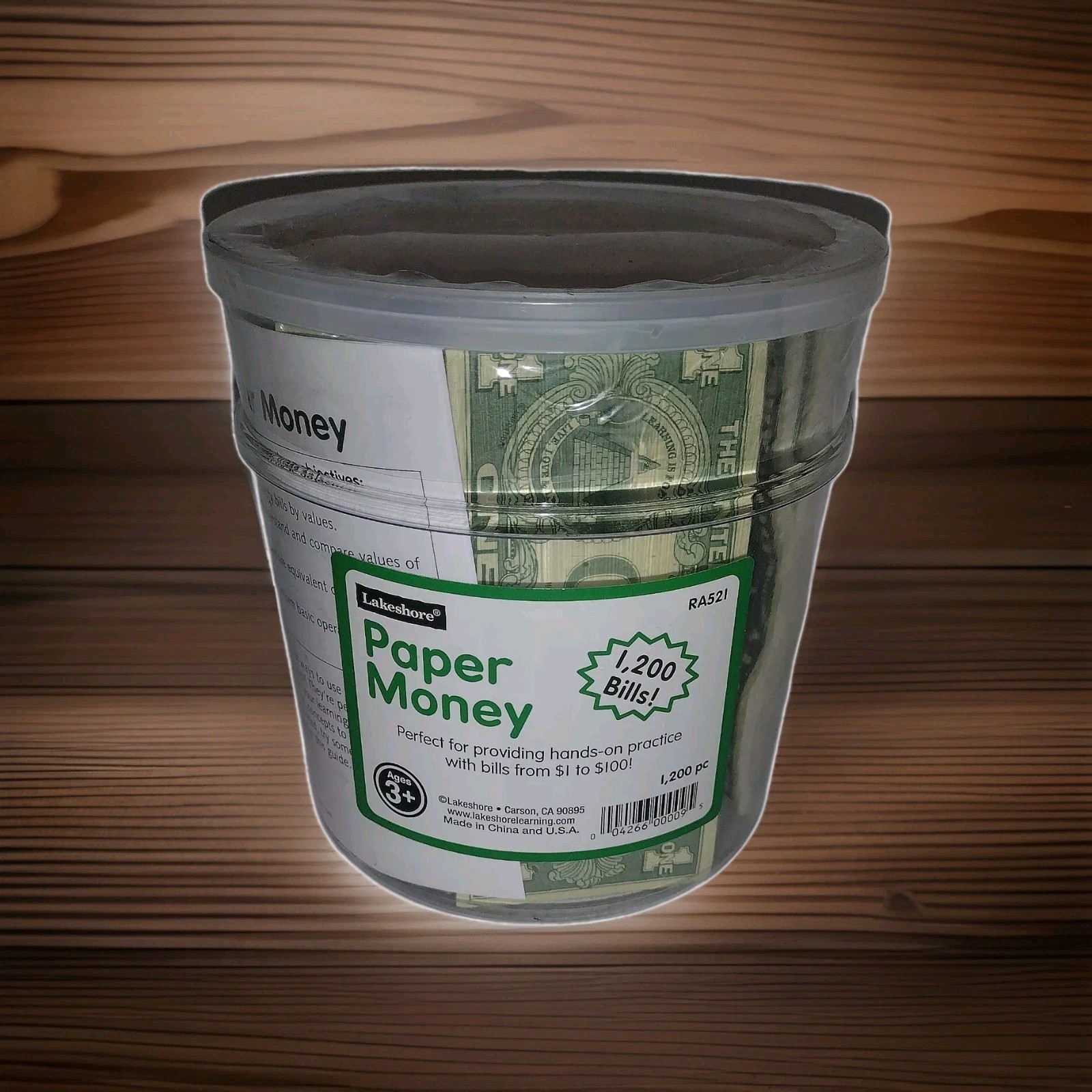 Lakeside Paper Money Play Learning 1200 Bills Currency Complete *NEW*