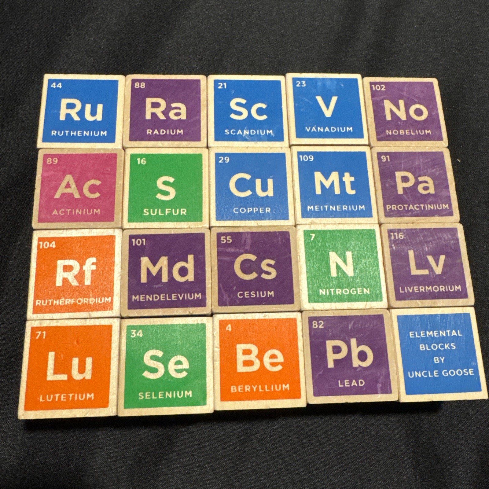 Uncle Goose Periodic Table of Elements Set Wood Blocks 1.75″ Chemistry Color