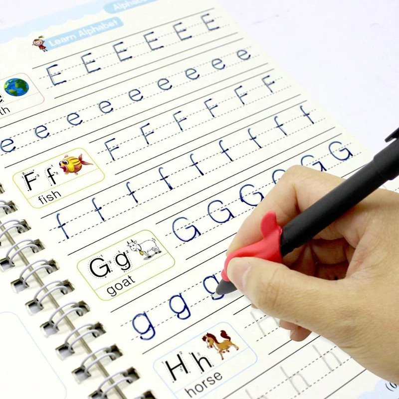 Magic Practice Copybook Reusable Handwriting Book Pen Set Number Sank Kids Gift
