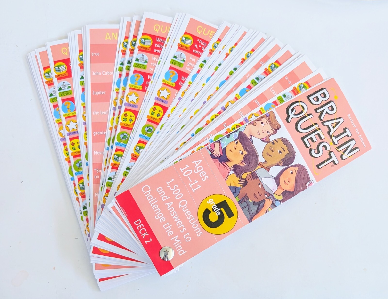 BRAIN QUEST Learning Cards Grade 5 Revised 4th Edition Deck 1 & 2 #3181