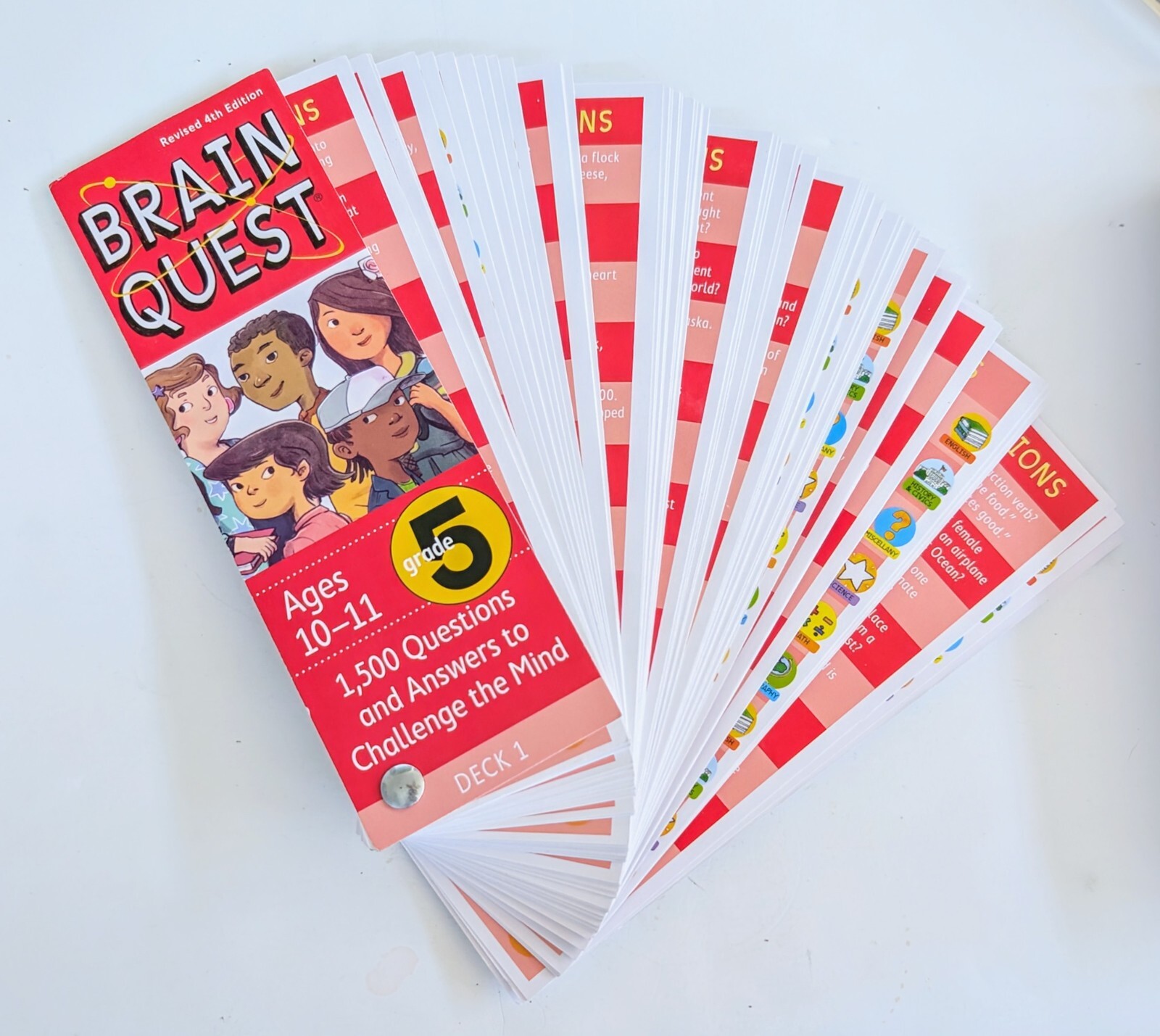 BRAIN QUEST Learning Cards Grade 5 Revised 4th Edition Deck 1 & 2 #3181