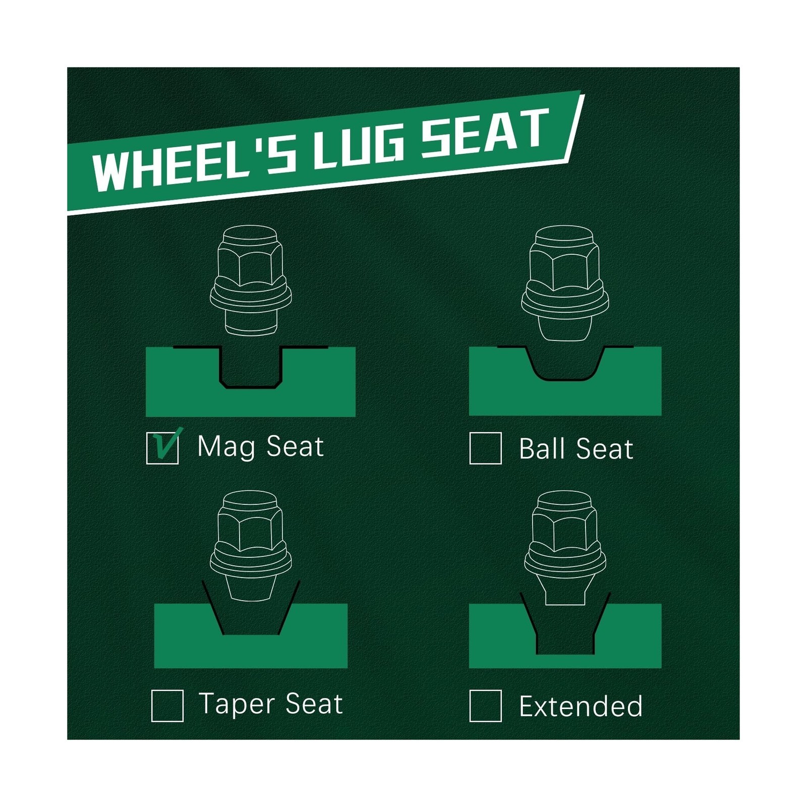 Lug Nuts – M12x1.5, for Toyota, Lexus, One-Piece Design, 611-211