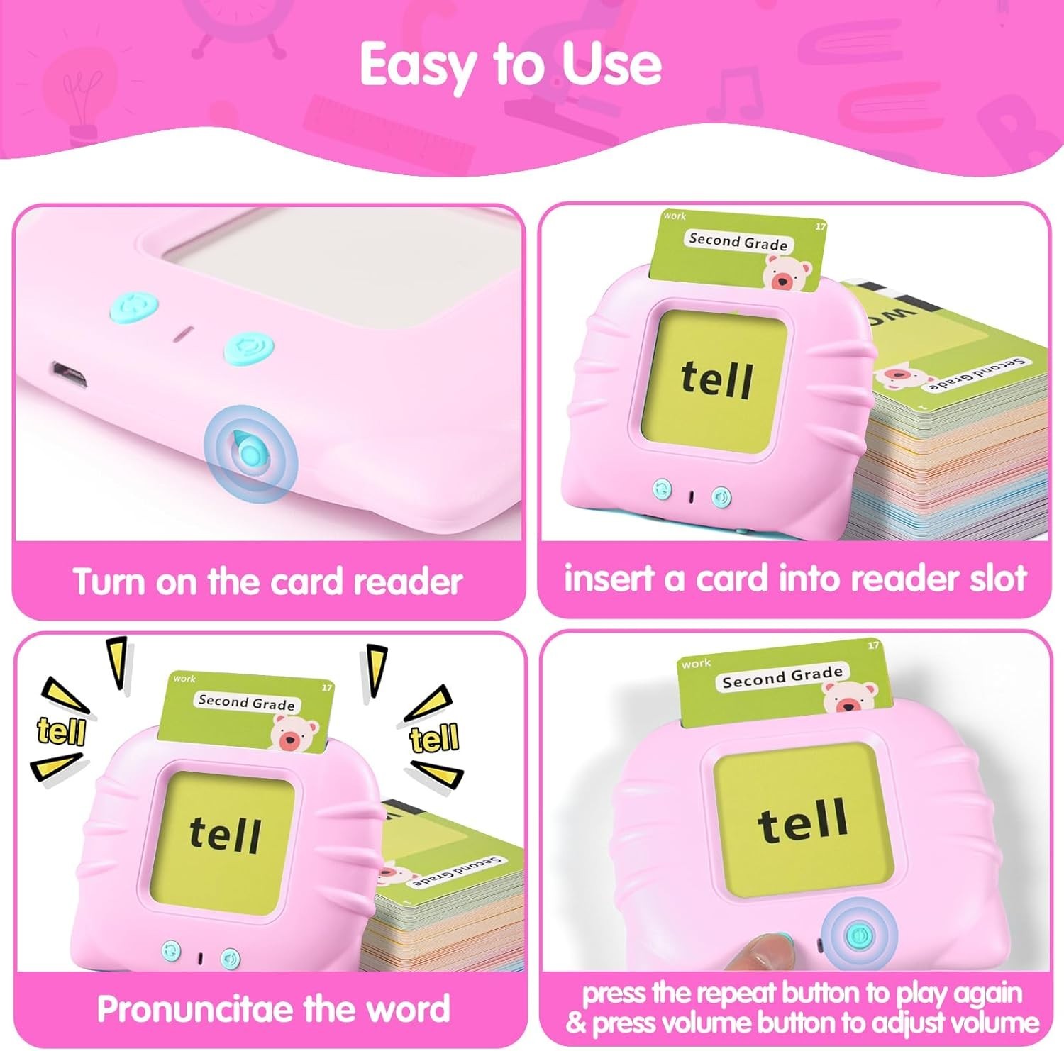 Engaging ABC Flash Cards with Rechargeable Reader – Perfect for Toddlers 2-6
