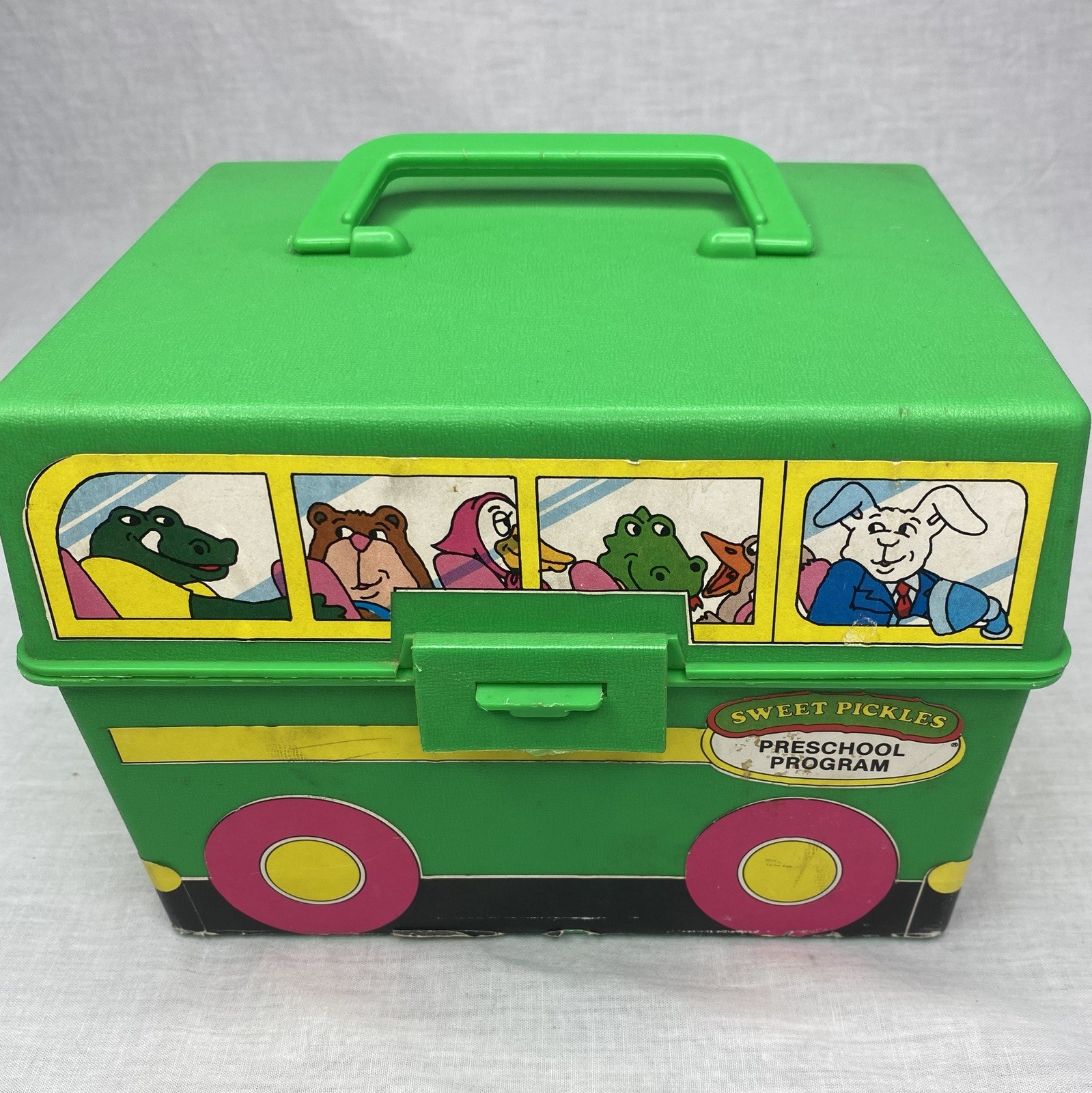 Vintage Sweet Pickles Preschool Program Learning Case Activity Bus w/ Cards