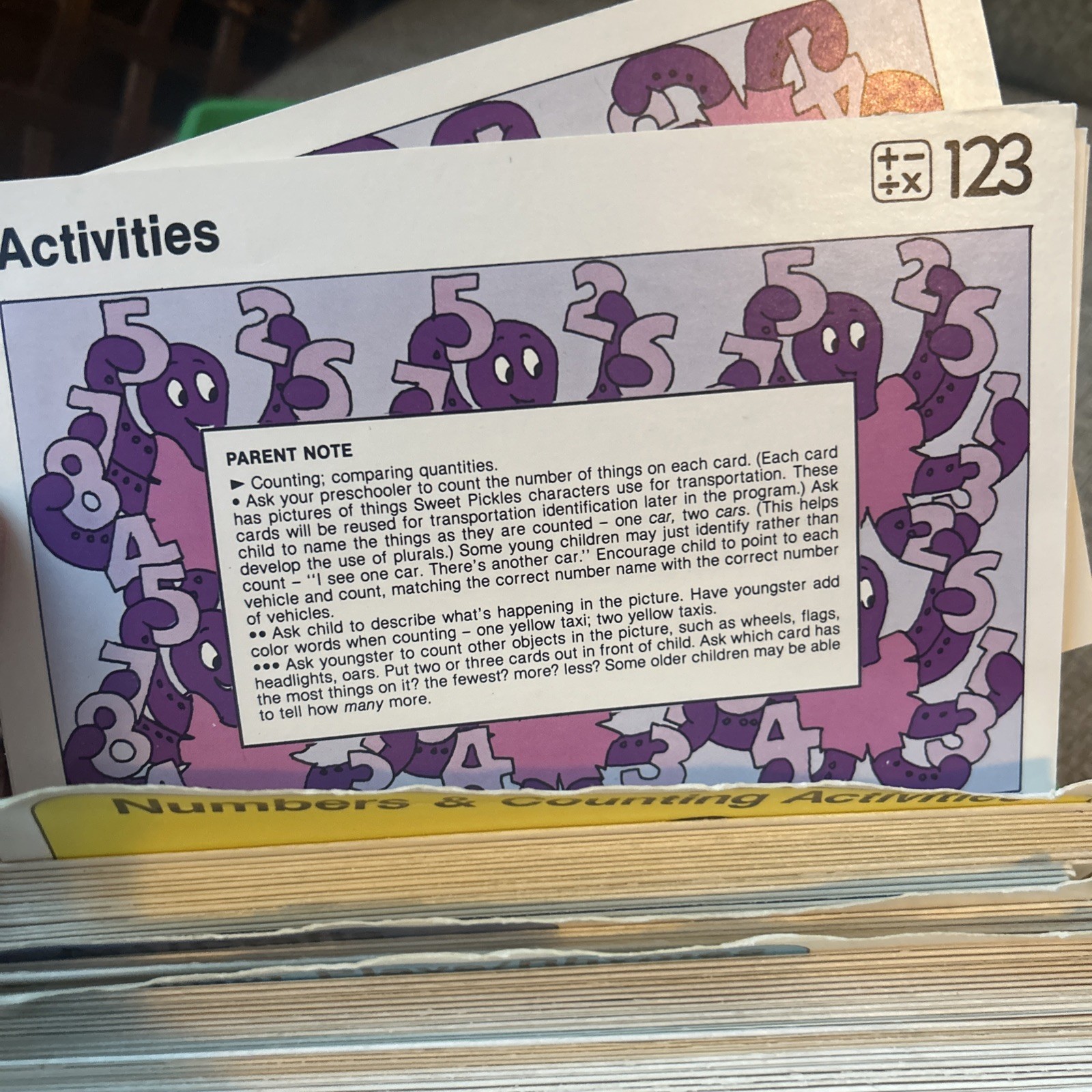 Vintage Sweet Pickles Preschool Program Learning Case Activity Bus Full w/ Cards