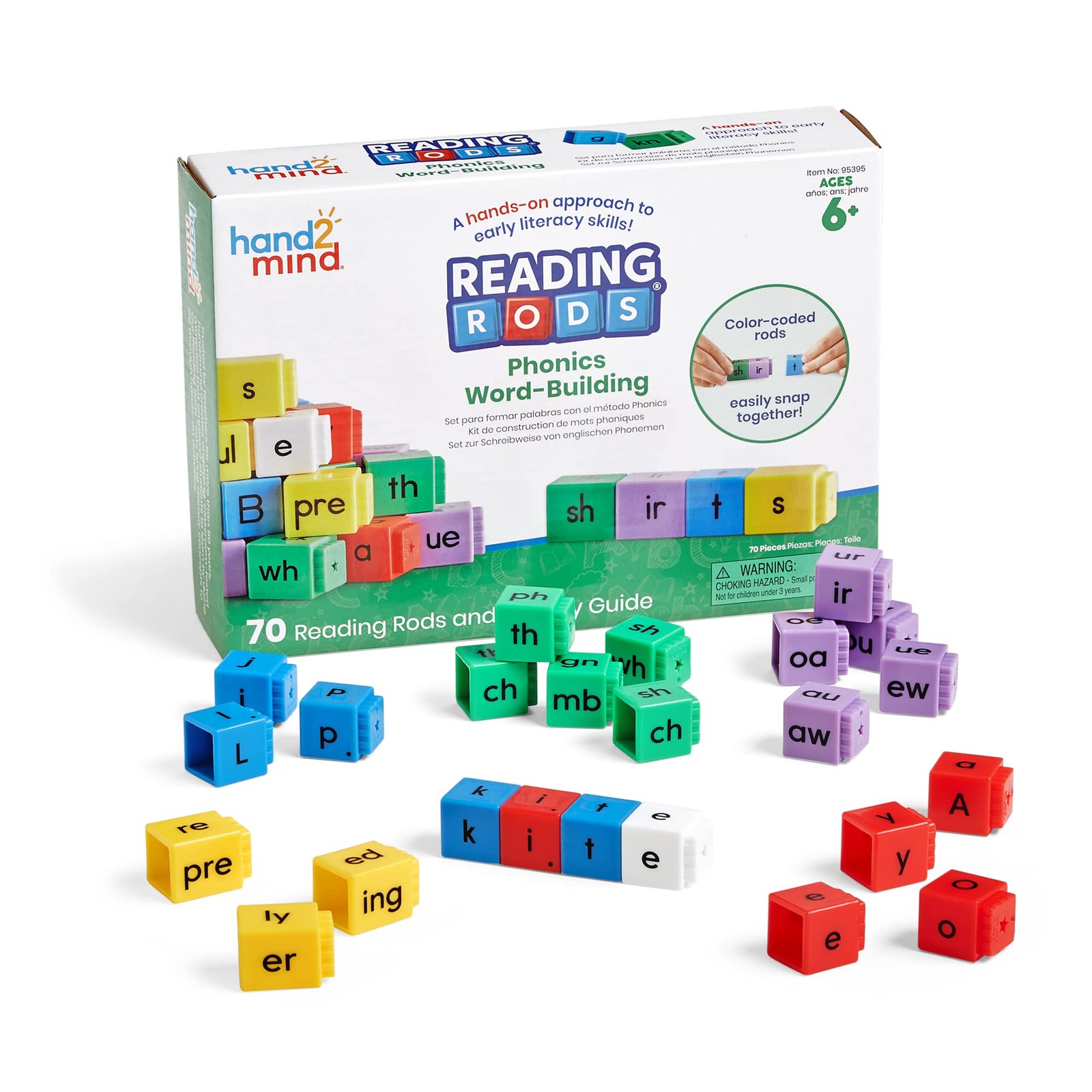 Learning Resources Reading Rods Phonics Word-Building, Learn to Read, Word
