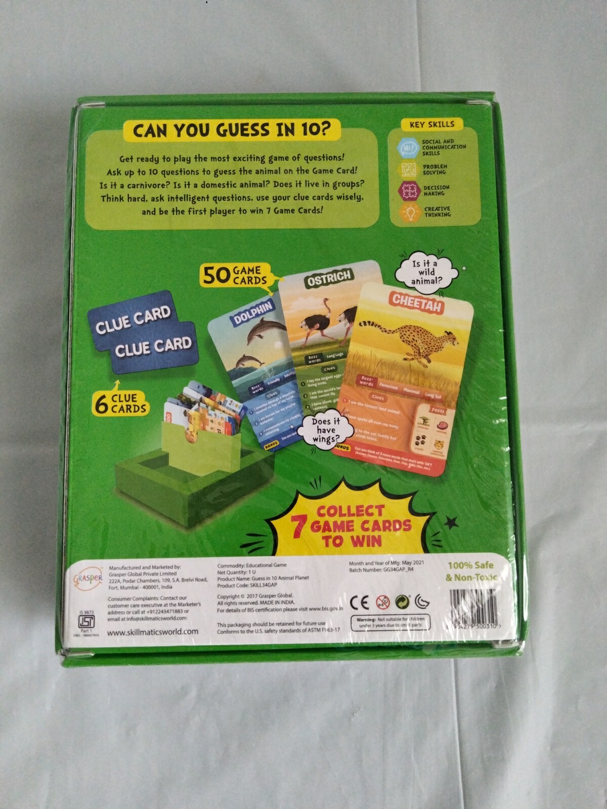 Skillmatics Guess In 10 Animal Planet Card Game New Sealed
