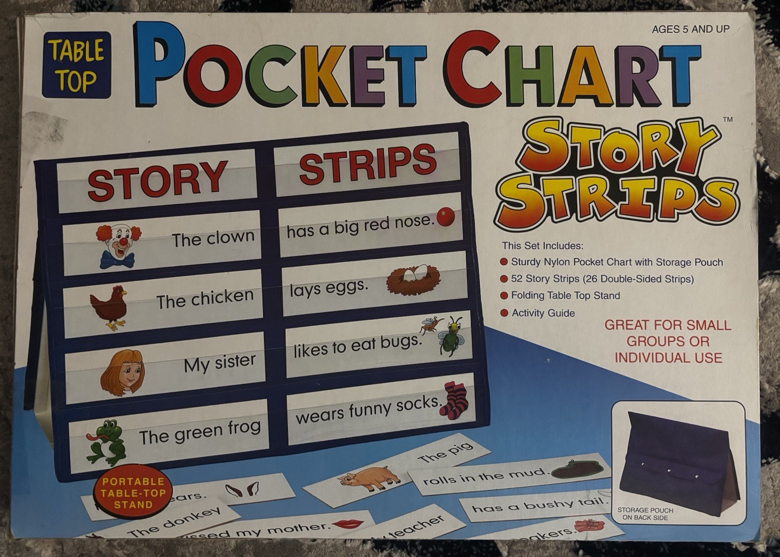 Smethport Table Top Pocket Chart Story Strips, Pocket Chart, Table Stand, Guide