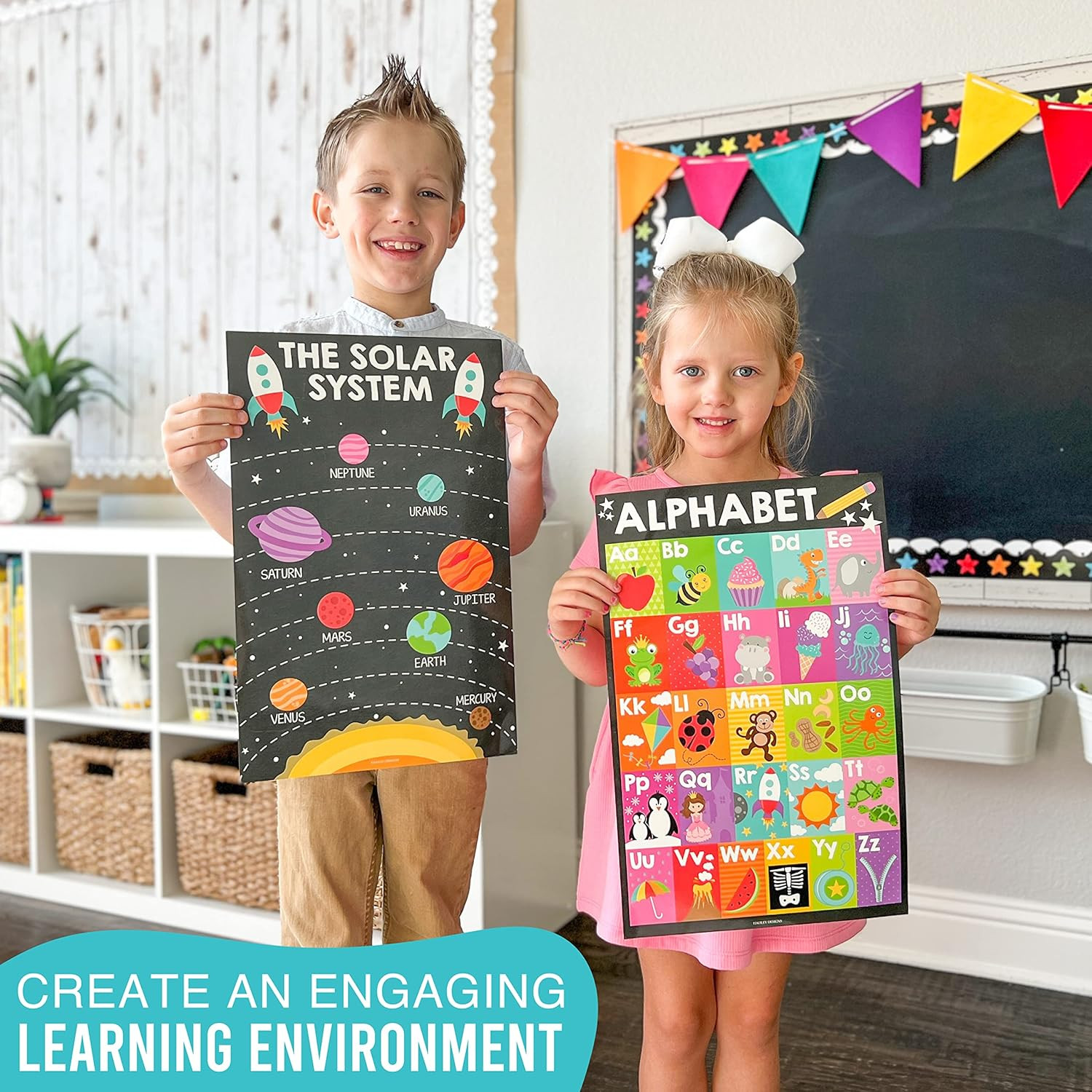 Educational Posters for Toddlers 1 3 Set of 16 Alphabet Learning Charts