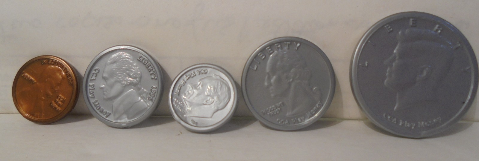 Large Lot of Cca Play Money Coins Pennies Nickels Dimes Quarters Half Dollars