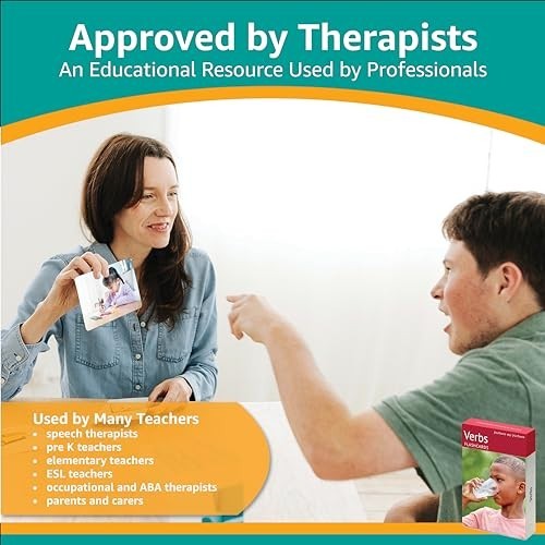 Flash Card Set for Speech Therapy – 40 Picture Verbs, Vocabulary & Communication