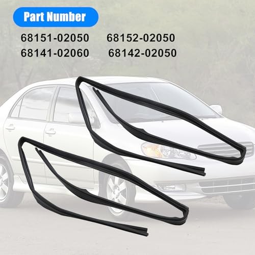 FZJDSD Front Rear Door Glass Run Channel Felt Compatible with Toyota Corolla