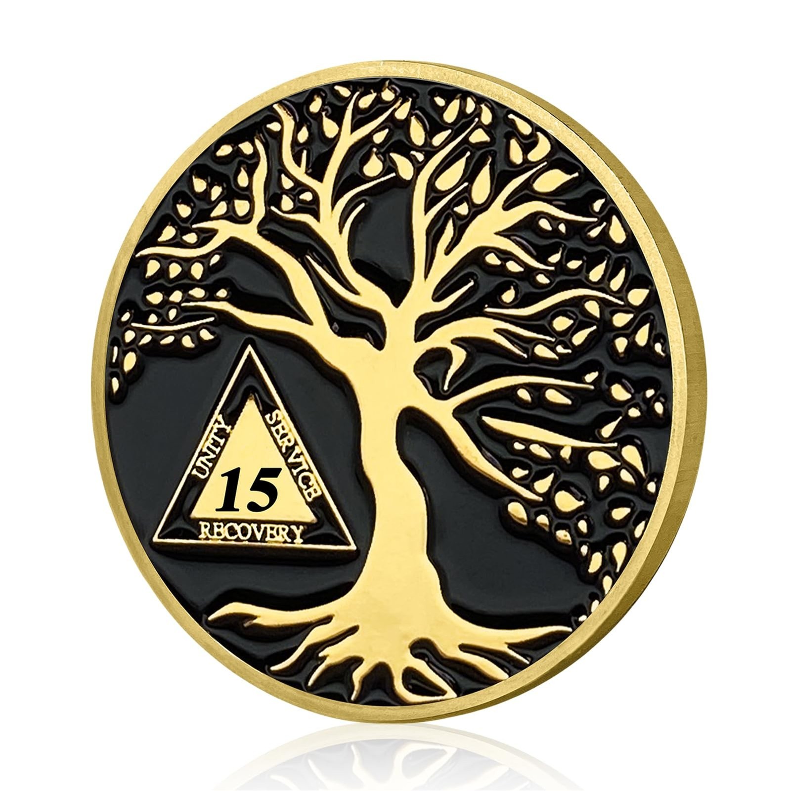 15 Year Sobriety Coins, Tree of Life 15 Year AA Medallions – AA Sobriety Chip…
