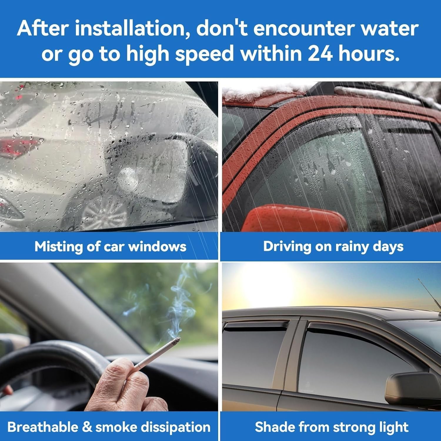 Window Rain Guards for 2007-2013 Chevy Silverado & GMC Sierra 1500 for Extended